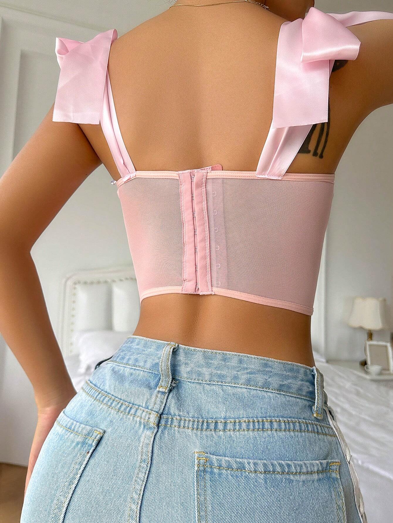 Tie Shoulder Underwire Bra Lingerie