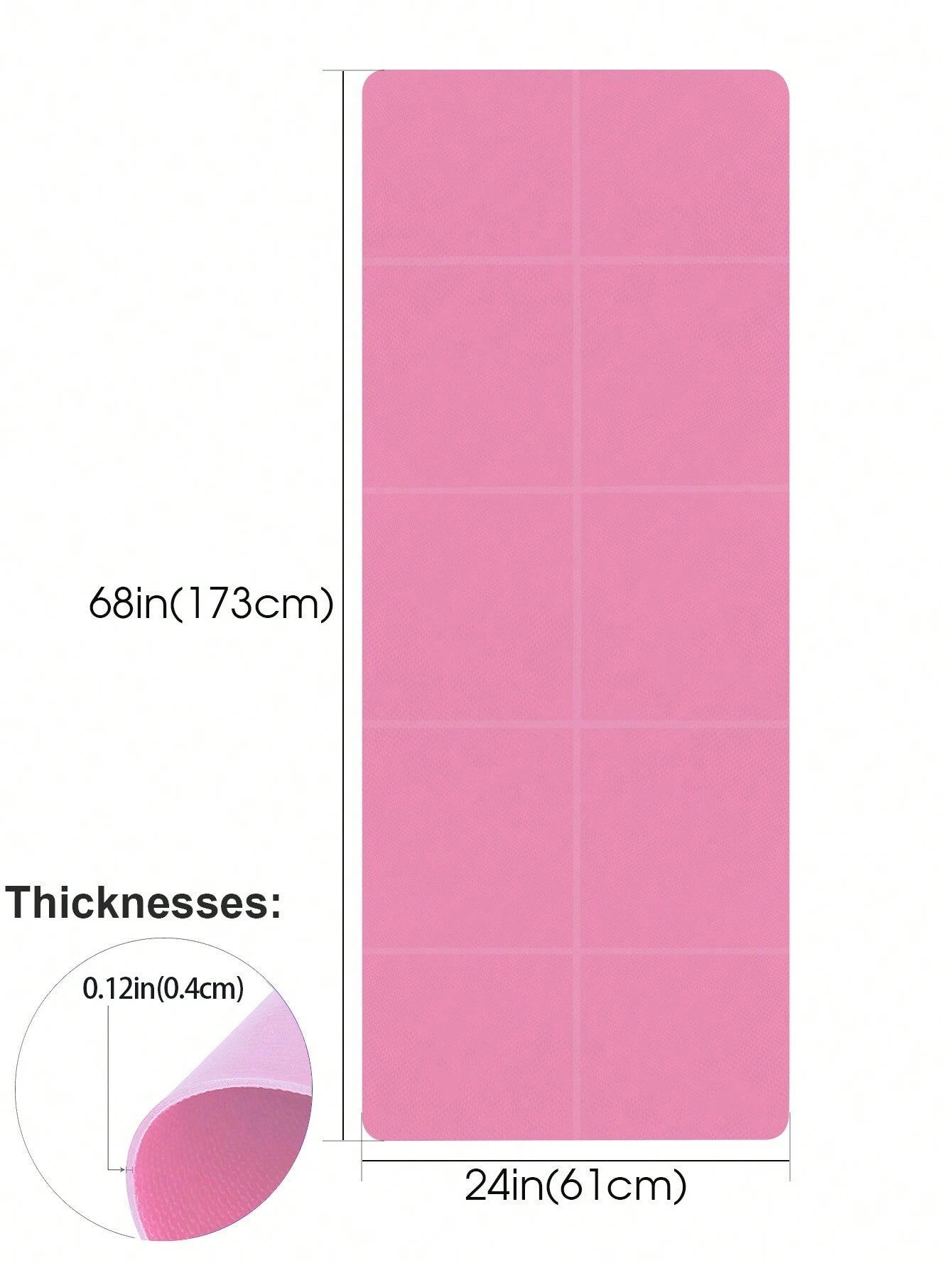 1pc 173*61*0.3cm Eva Yoga Mat For Beginners, Fitness Mat, Dance, Anti-skid Exercise Pad