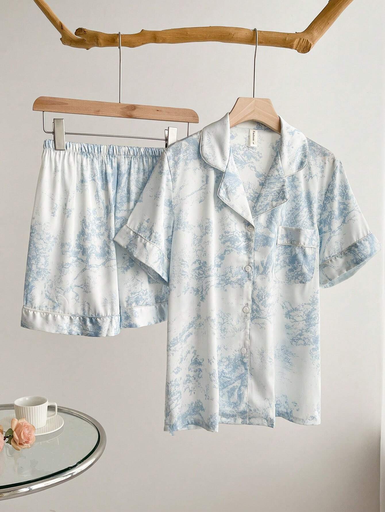 Women's Short Sleeve Ice Silk Premium Homewear Set