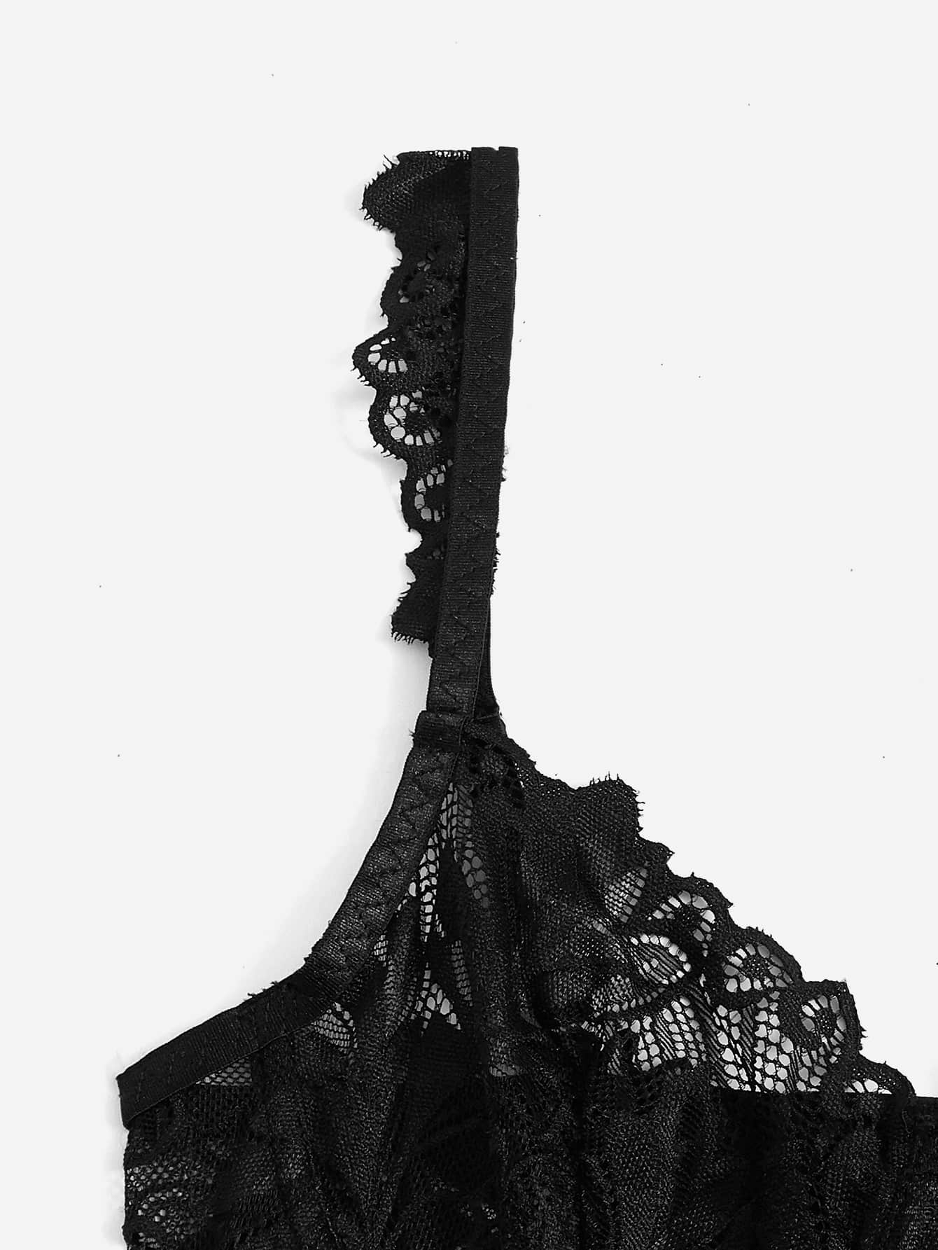 3pack Lace Garter Underwire Lingerie Set