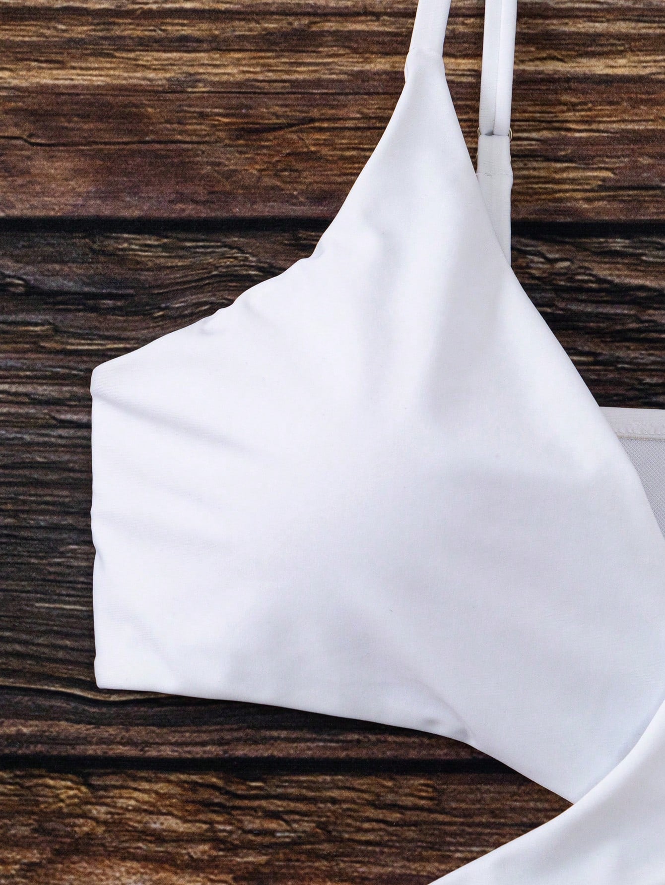 SHEIN Swim Basics Solid Bikini Set Crisscross Tie Back Bra &amp; Overlap High Waisted Bottom 2 Piece Bathing Suit