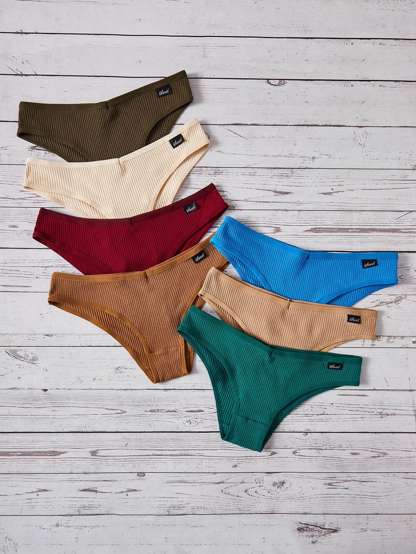 7pack Solid Rib Panty