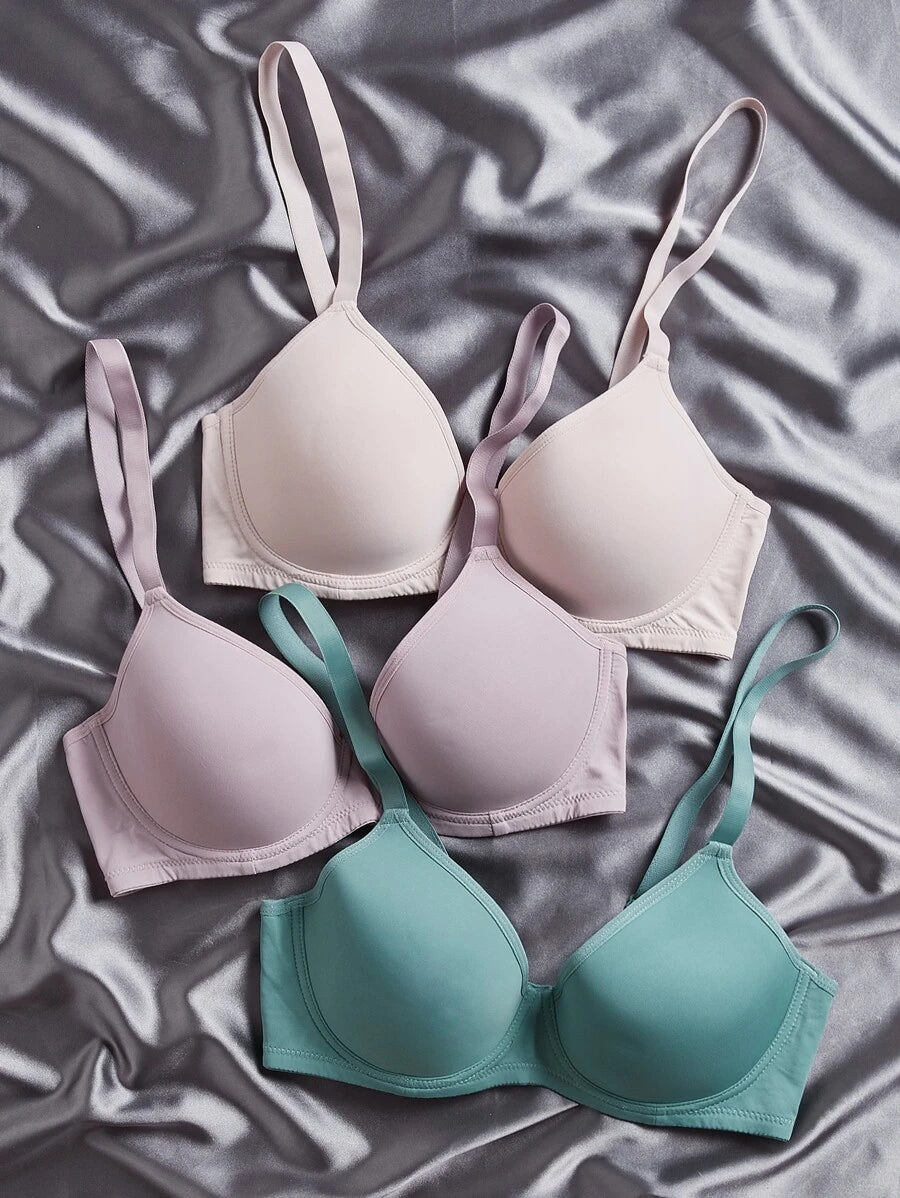 3pack Super Push Up Microfiber Soft Cup Bra Set