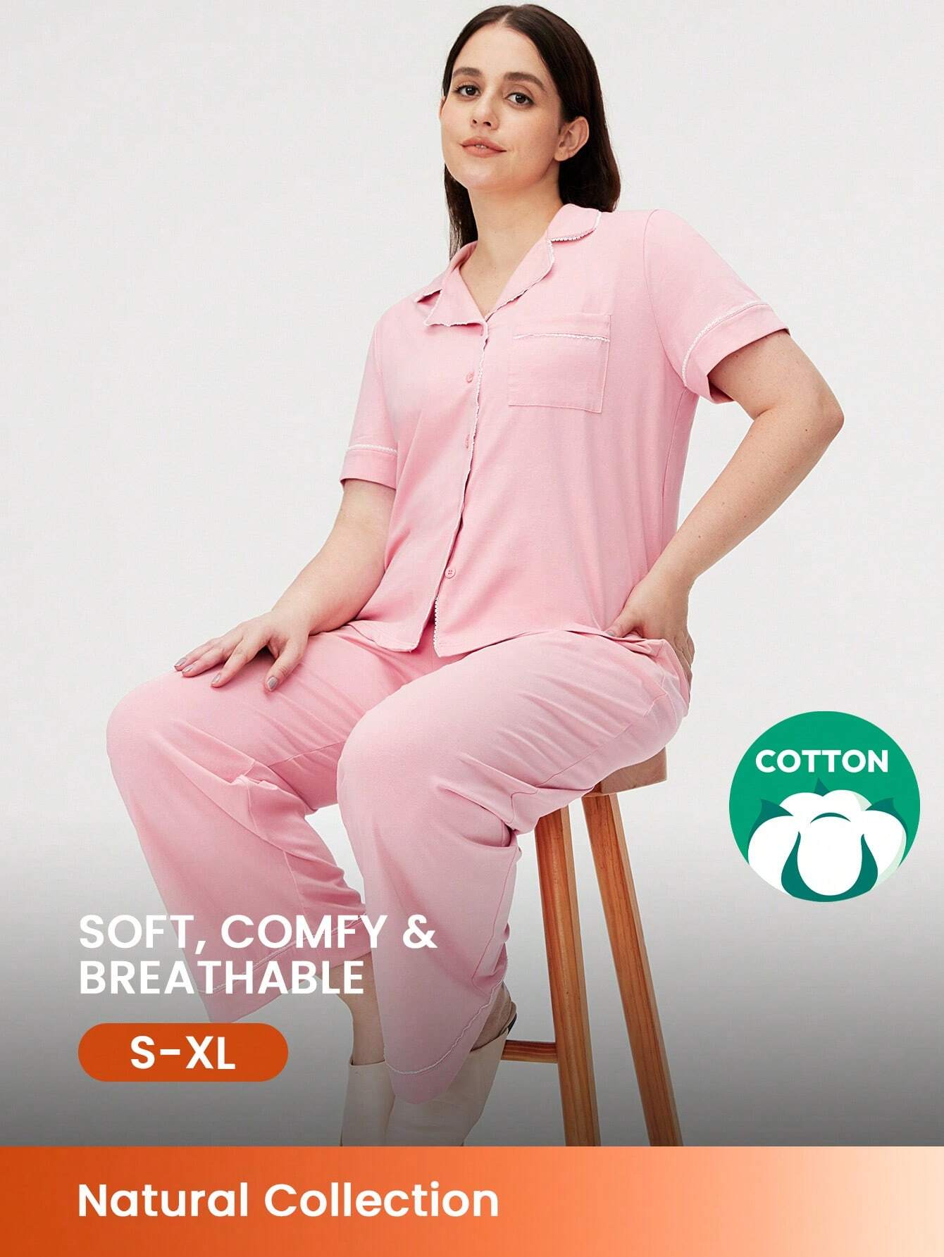 LUVLETTE Soft Cotton &amp; Modal Ginger Yellow Basic Long Women Bridesmaid Pajama Sets