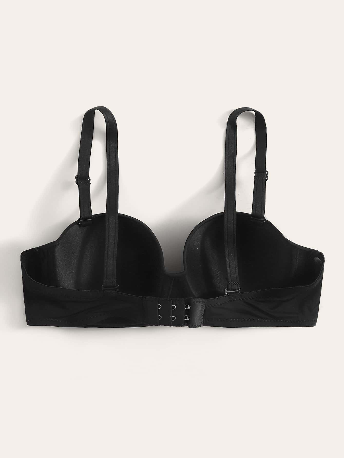 Solid Adjustable Strap Demi Bra