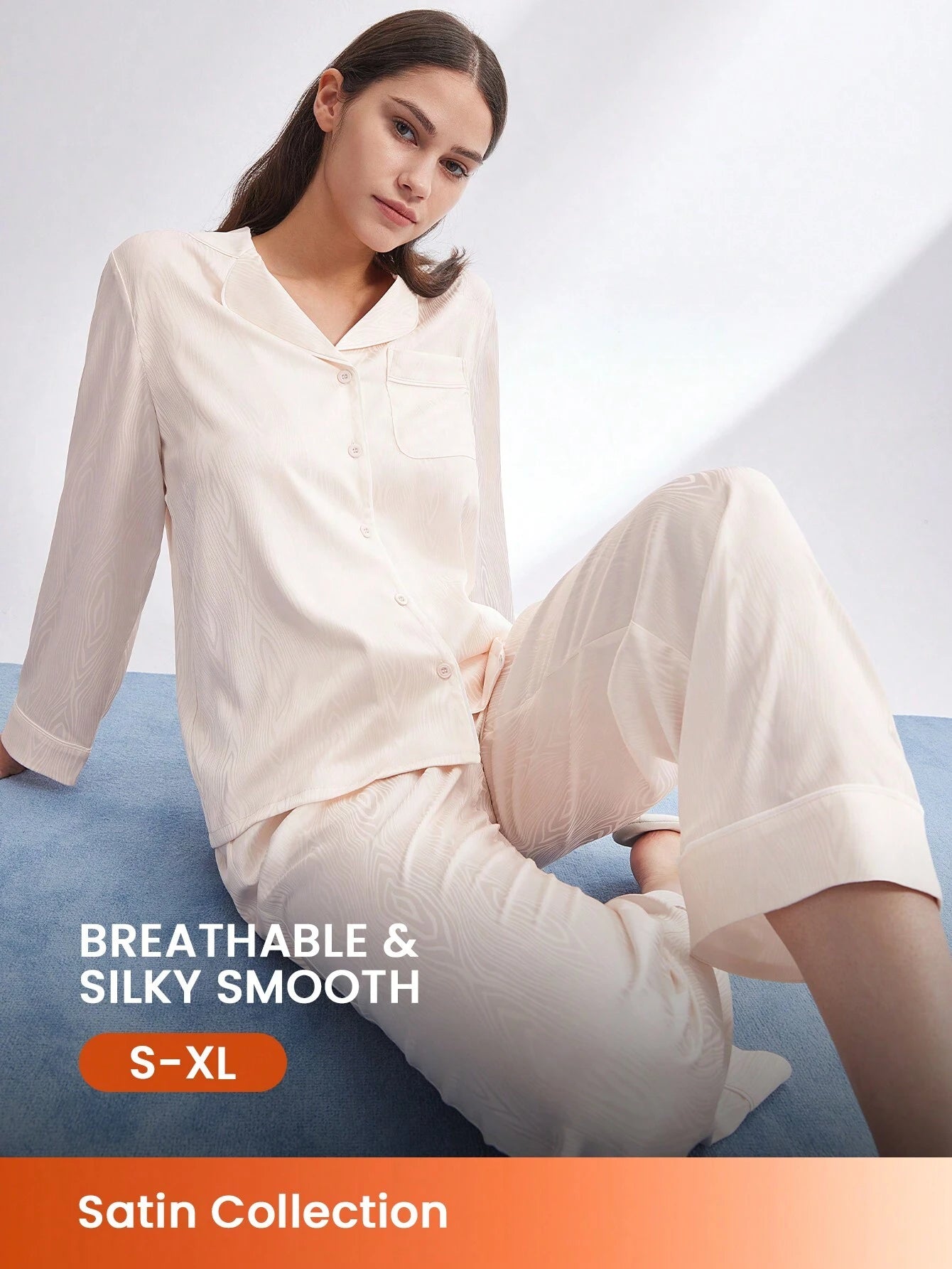 LUVLETTE Retro Polka Flora Satin Long Women Pajama Sets