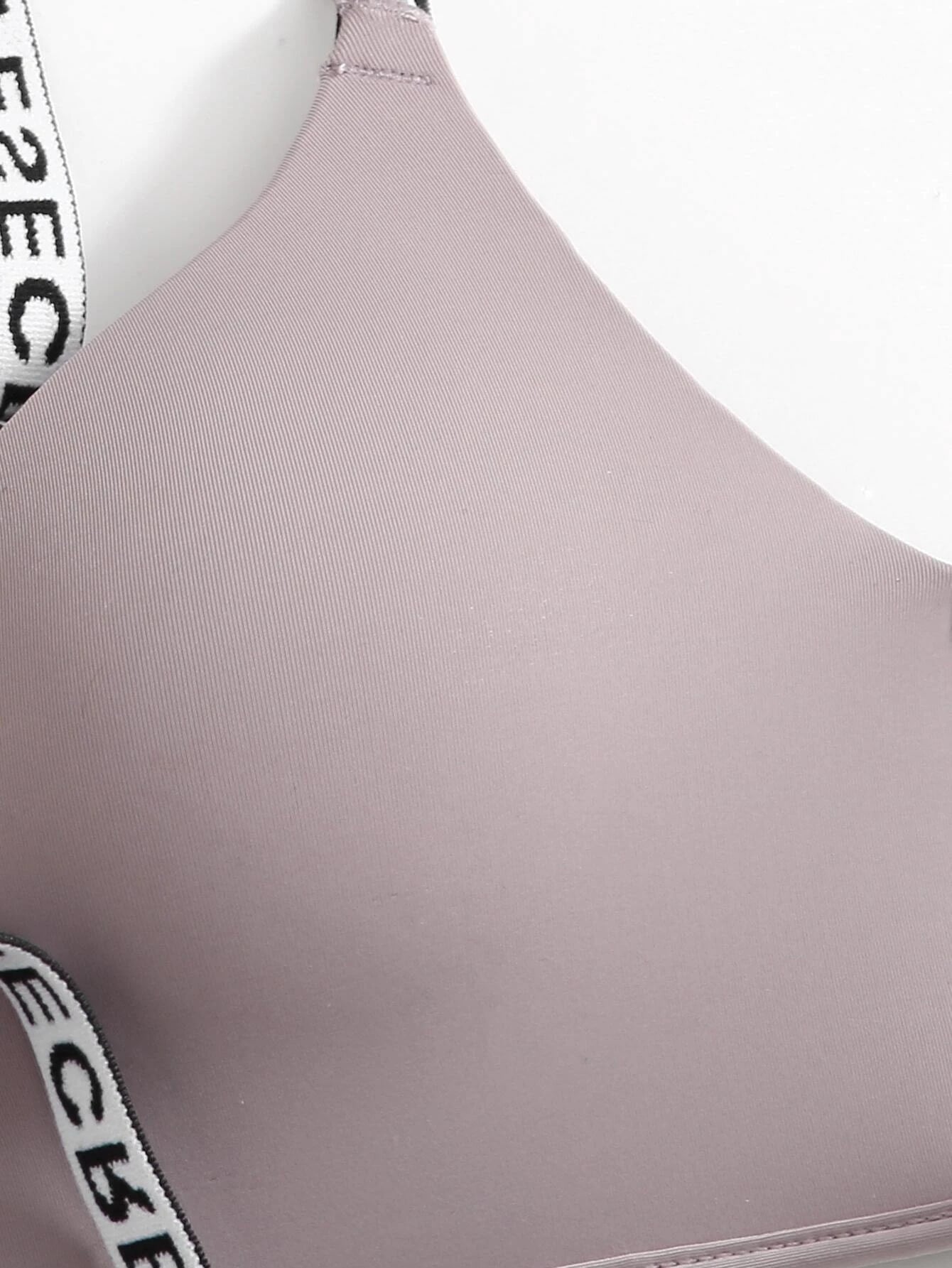 3pack Letter Tape Wireless Bra Set