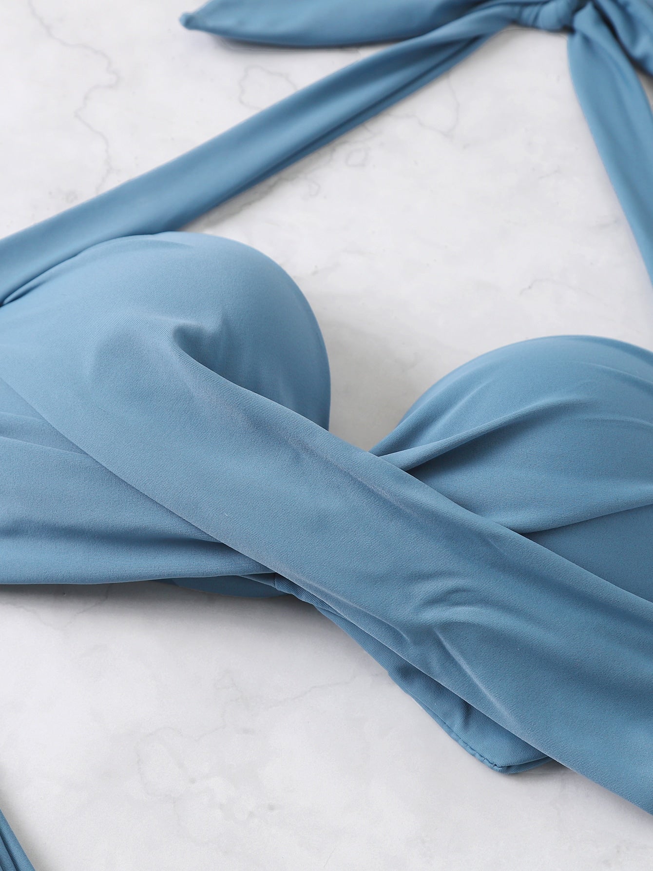 SHEIN Swim Basics Twist Front Push Up Bikini Swimsuit