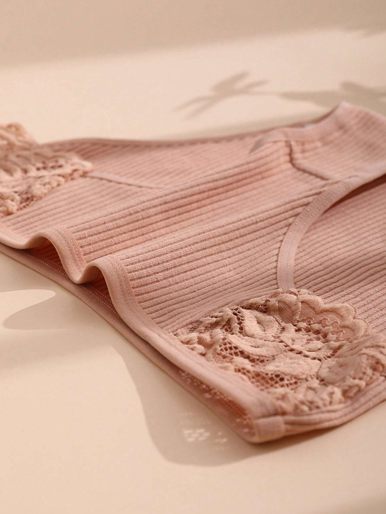 7pcs/Set Women's Solid Color Low-Rise Lace Breathable Triangle Panties For Teen Girls