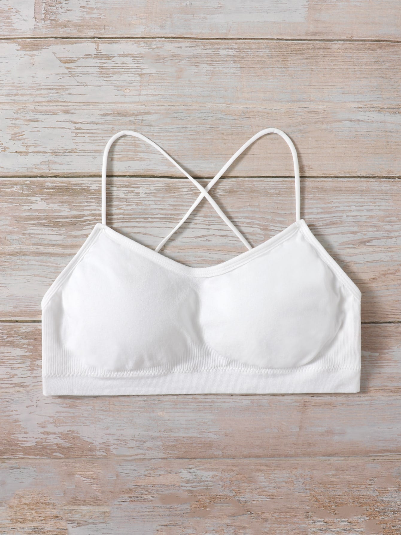 Solid Criss Cross Backless Bralette