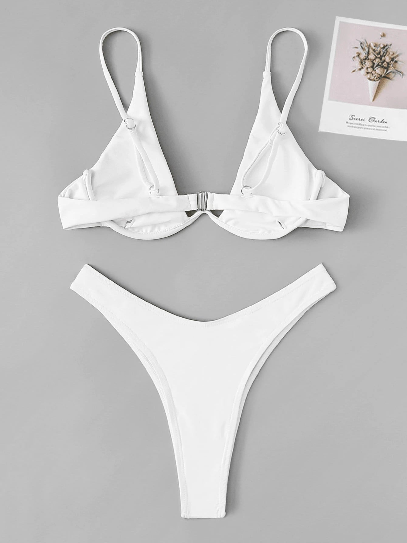 Solid Underwire Bikini Swimsuit