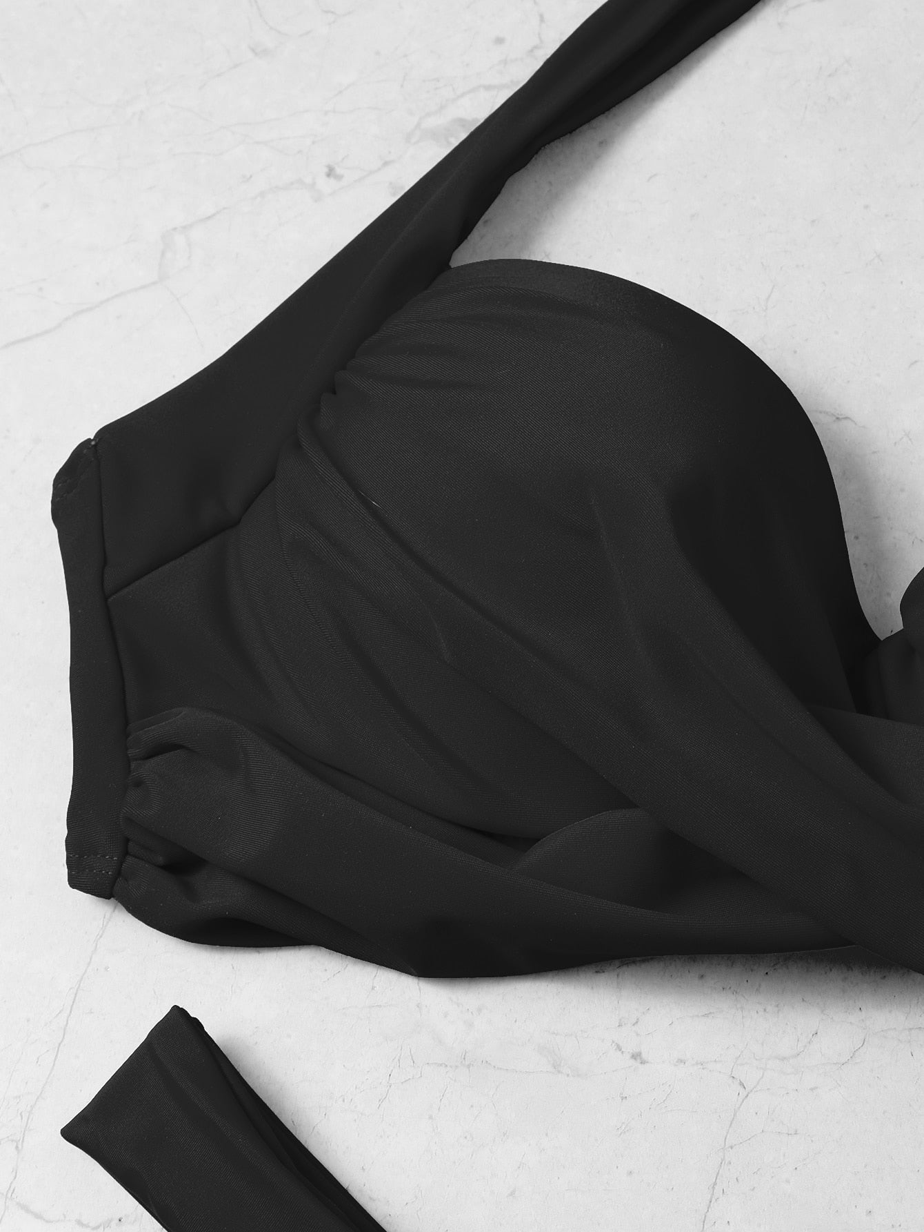 SHEIN Swim Basics Twist Front Push Up Bikini Swimsuit