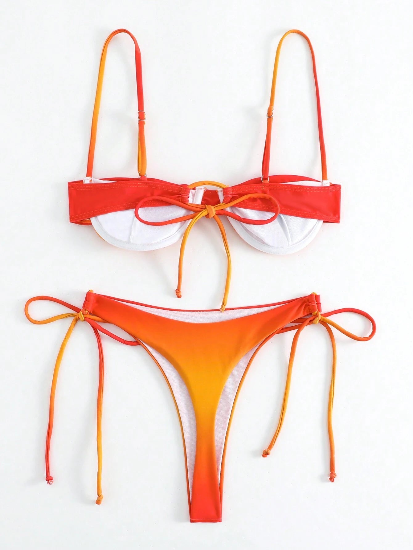 Fashionable And Sexy Ombre Side String Bikini Set