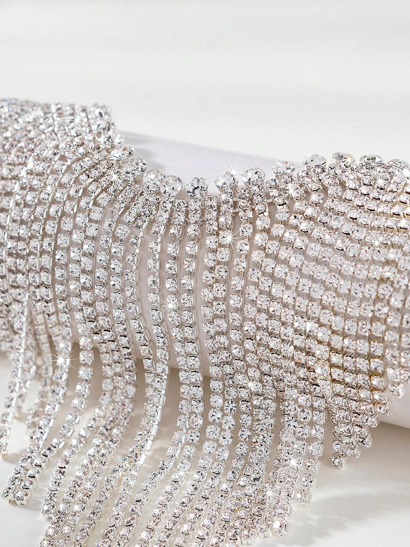 1pc Gorgeous &amp; Exaggerated Full Rhinestone &amp; Tassel Decor Facial Jewelry