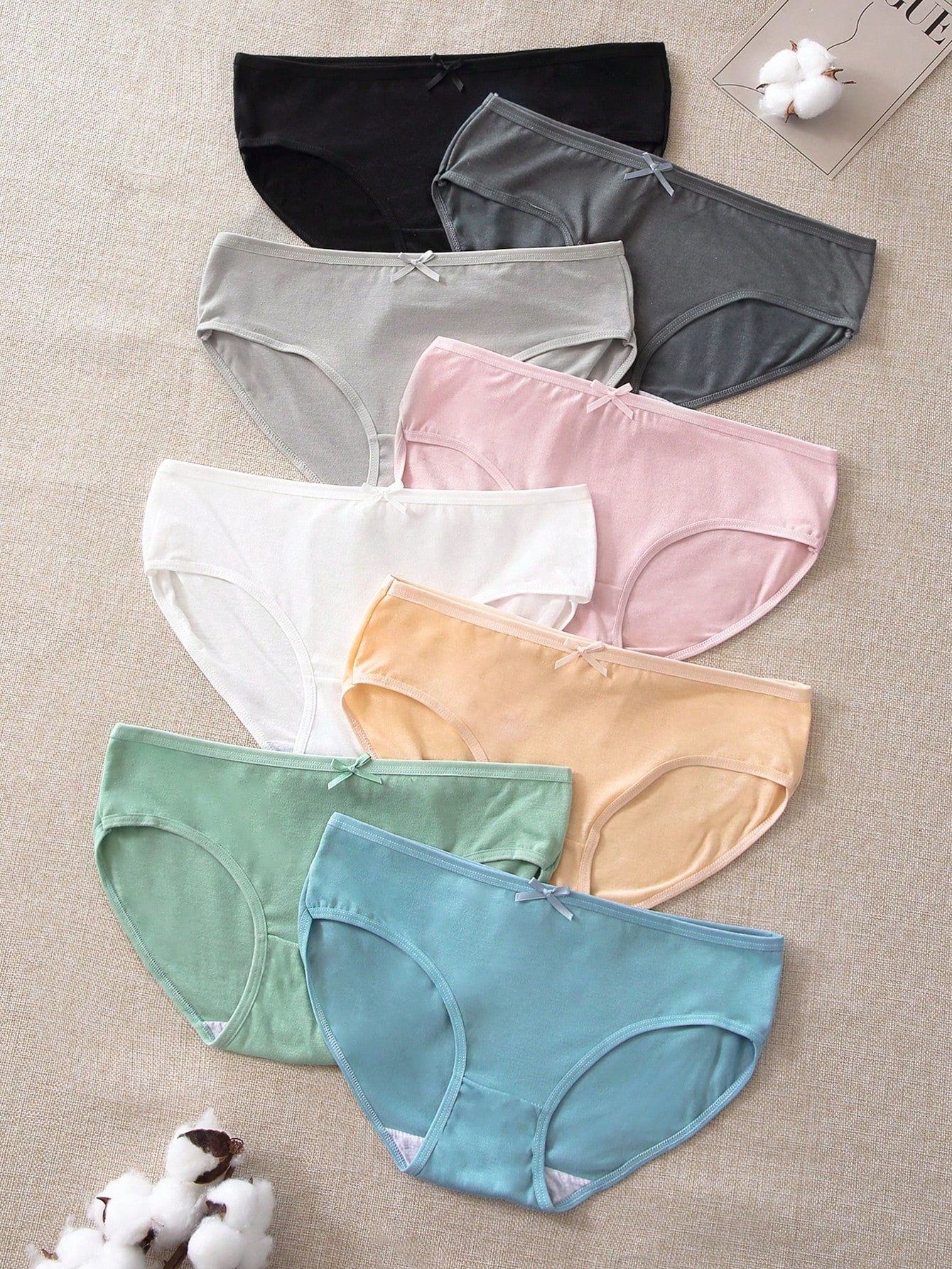 8pack Bow Decor Panty Set