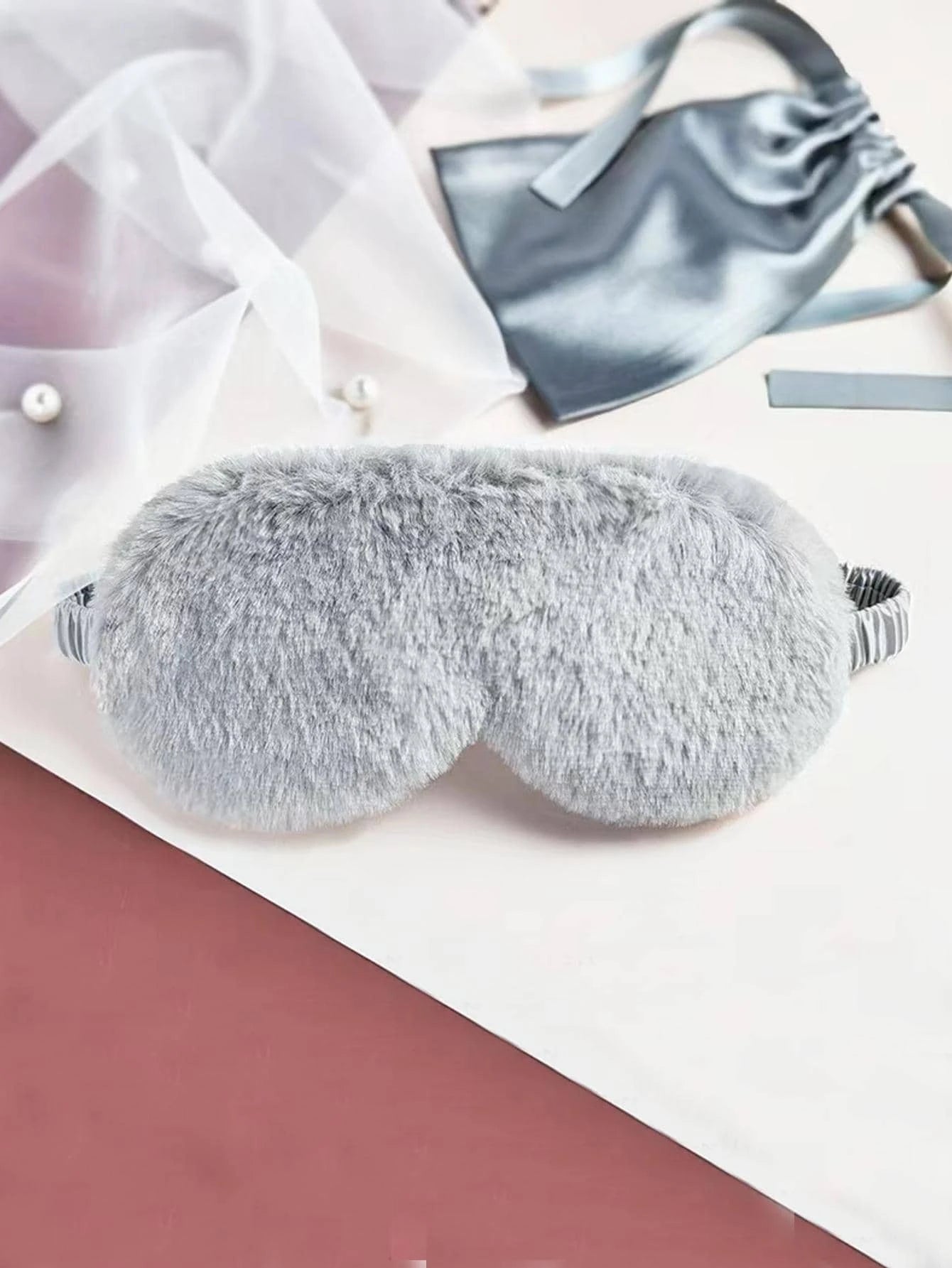 1pc Simple Black Fluffy Soft Eyecover