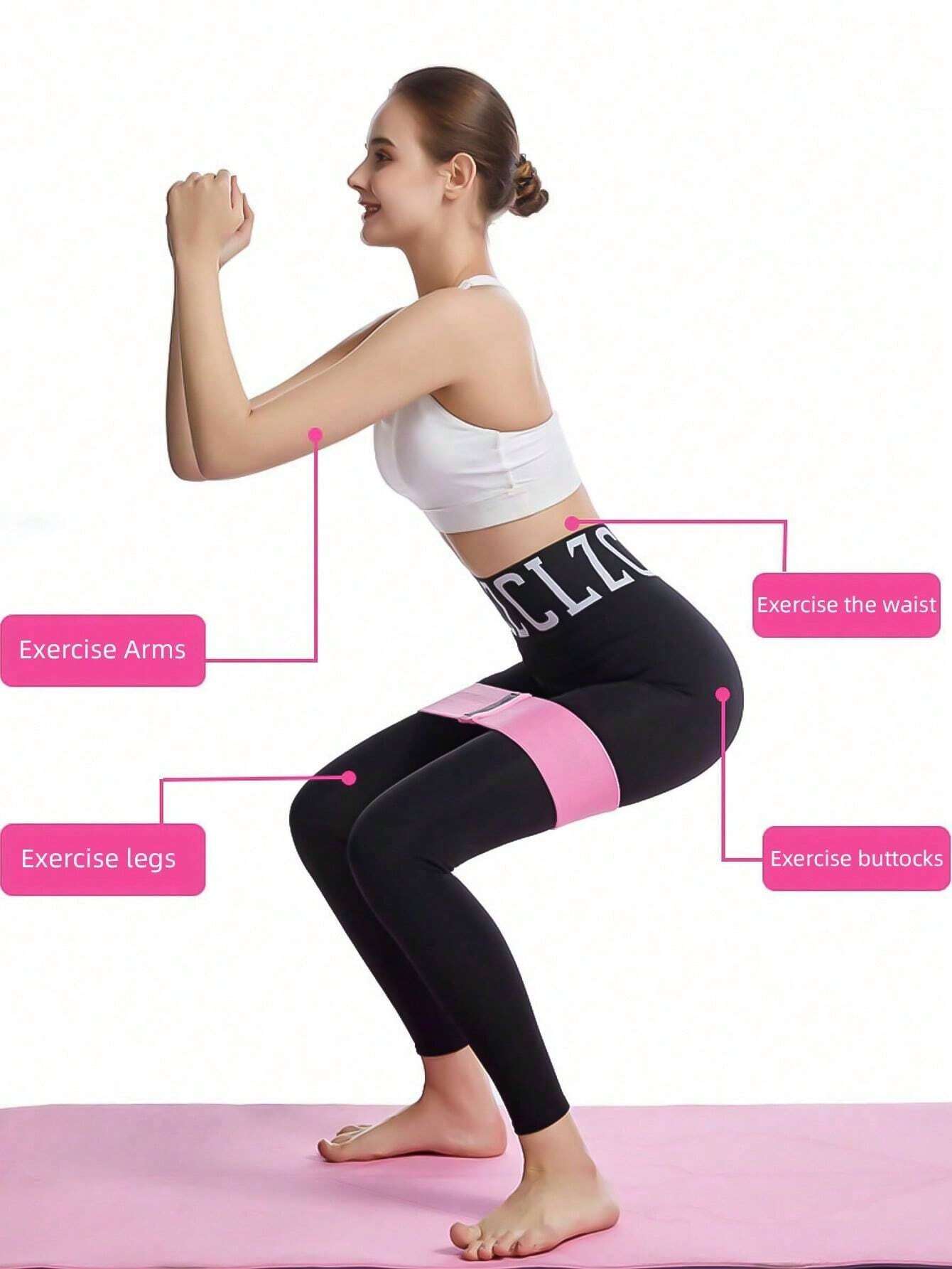 1pc Mint Green Yoga Resistance Band, Anti-Slip Fitness Resistance Band For Glute Bridges