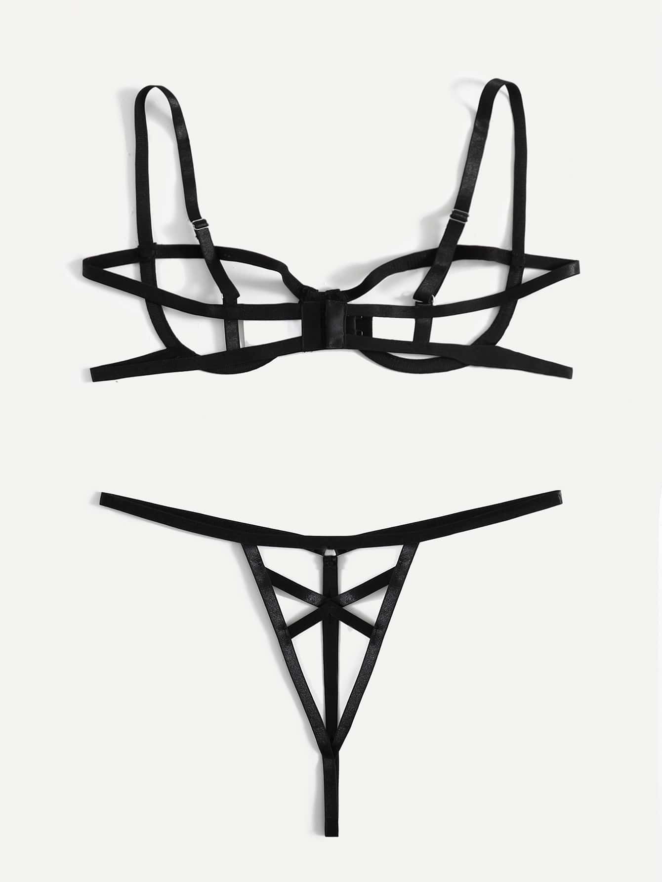 Cut-out Underwire Lingerie Set