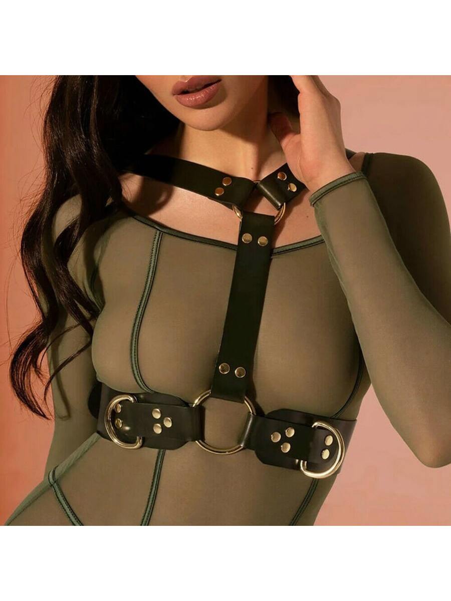 Adult Leather Bondage Suit &amp; Novelty Nightclub Toy Set For Alternative Outfits &amp; Play