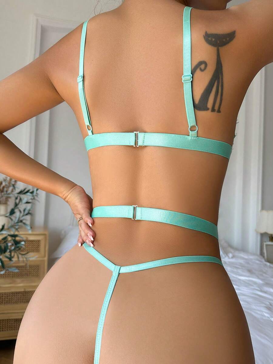 Floral Lace Cut-out Lingerie Set