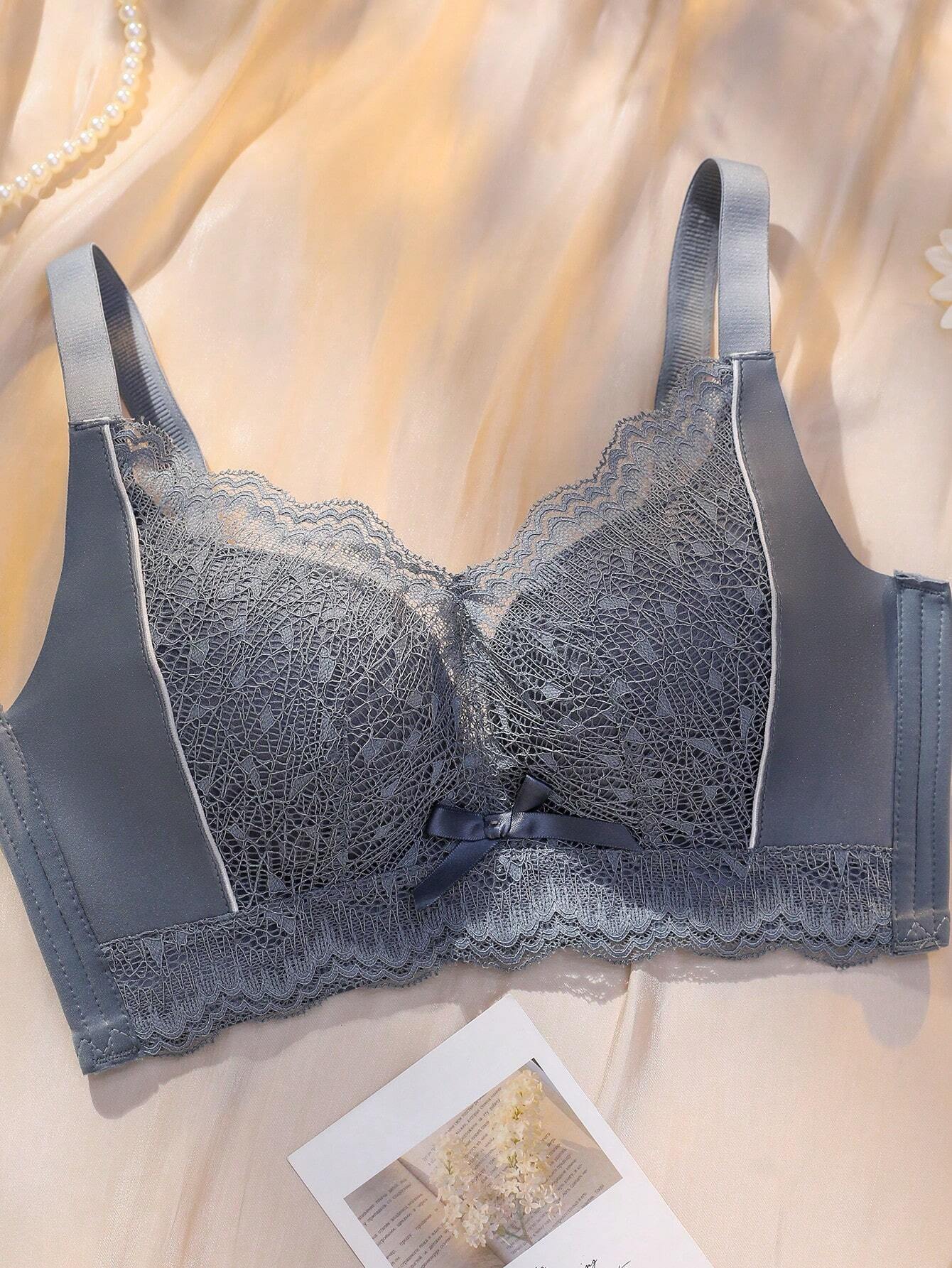 Sexy Lace Bralette With Wireless, Black Lingerie Suitable For Small Chest