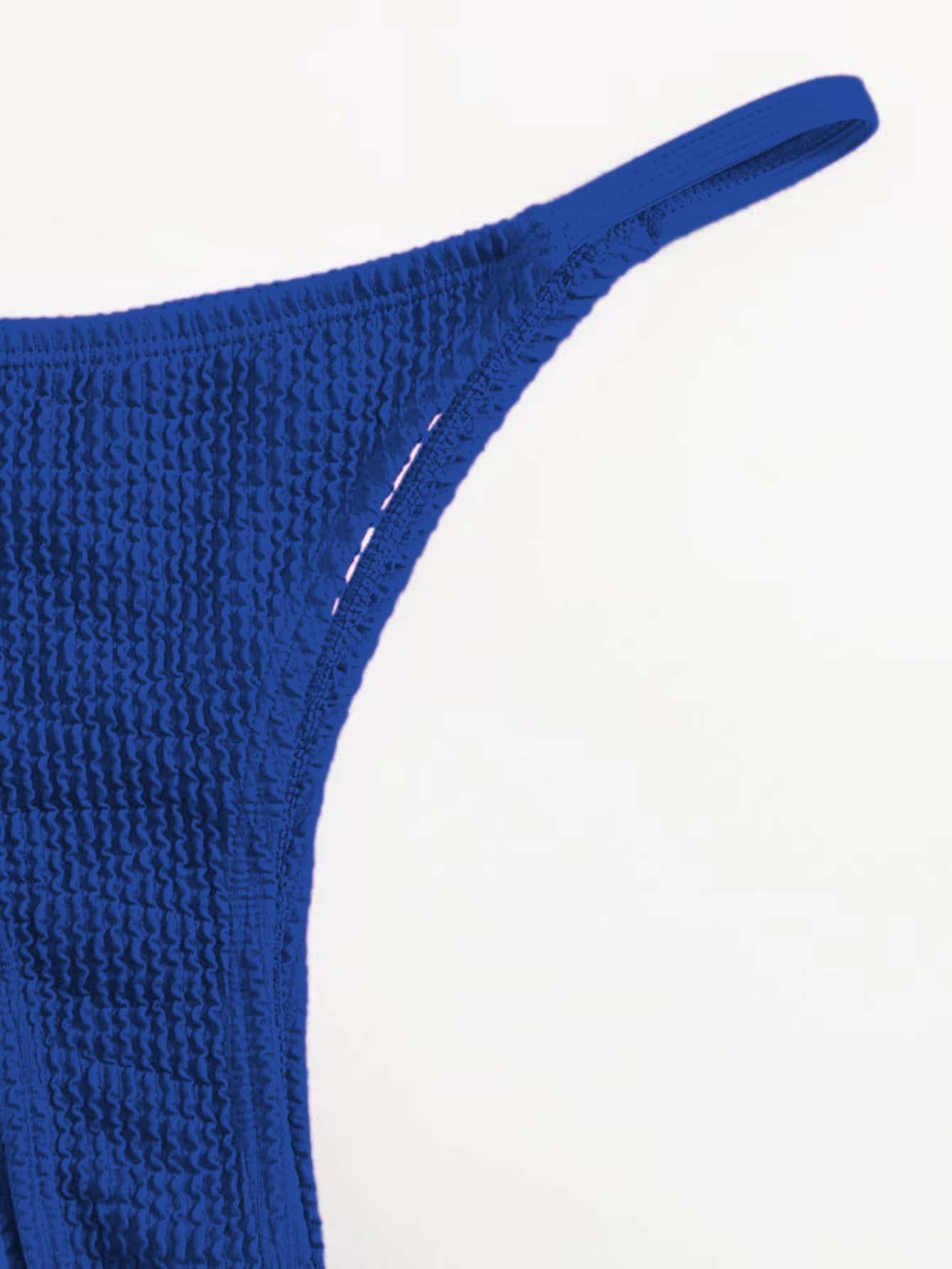 Contrast Binding Triangle Thong Bikini Swimsuit