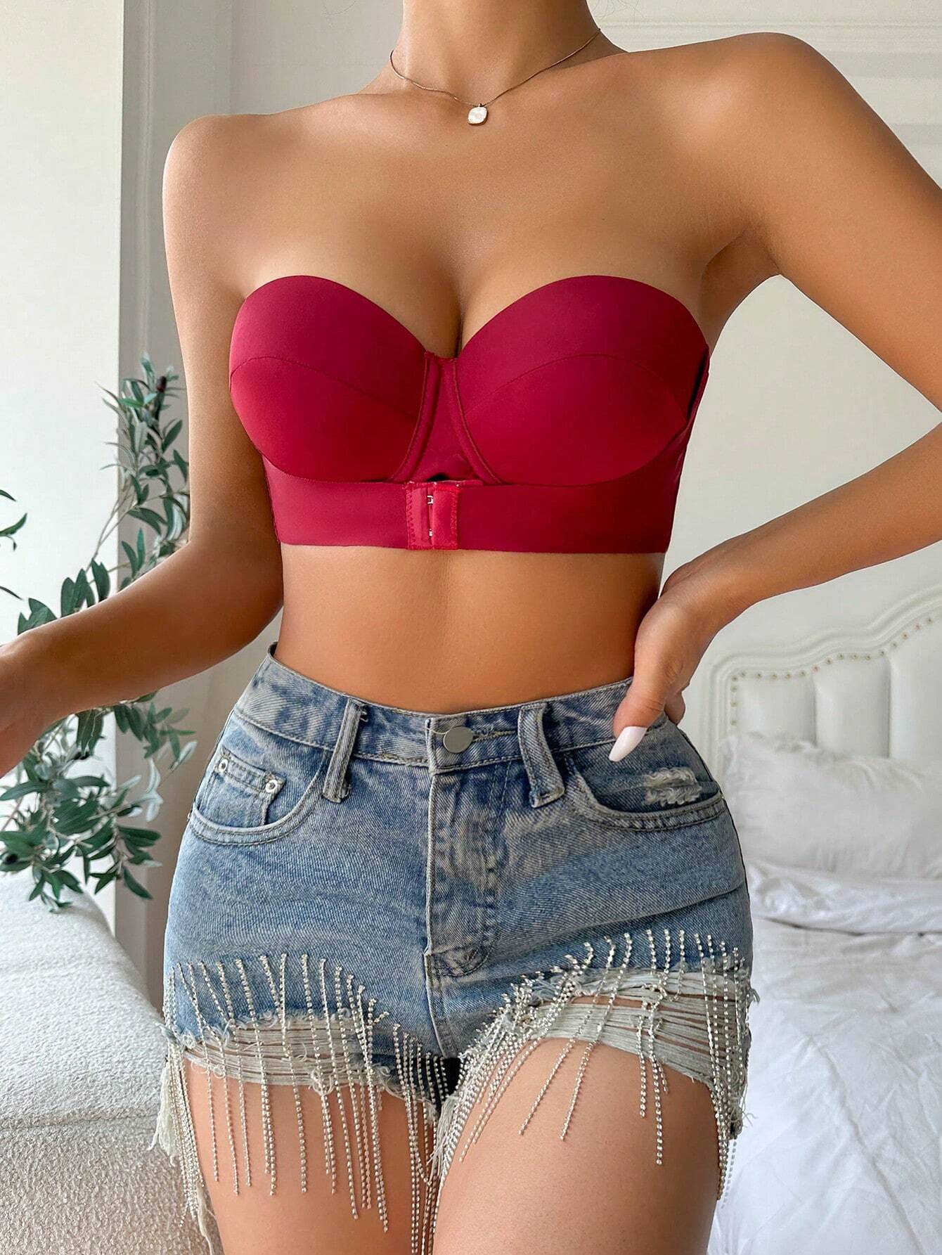 Solid Underwire Push Up Bra