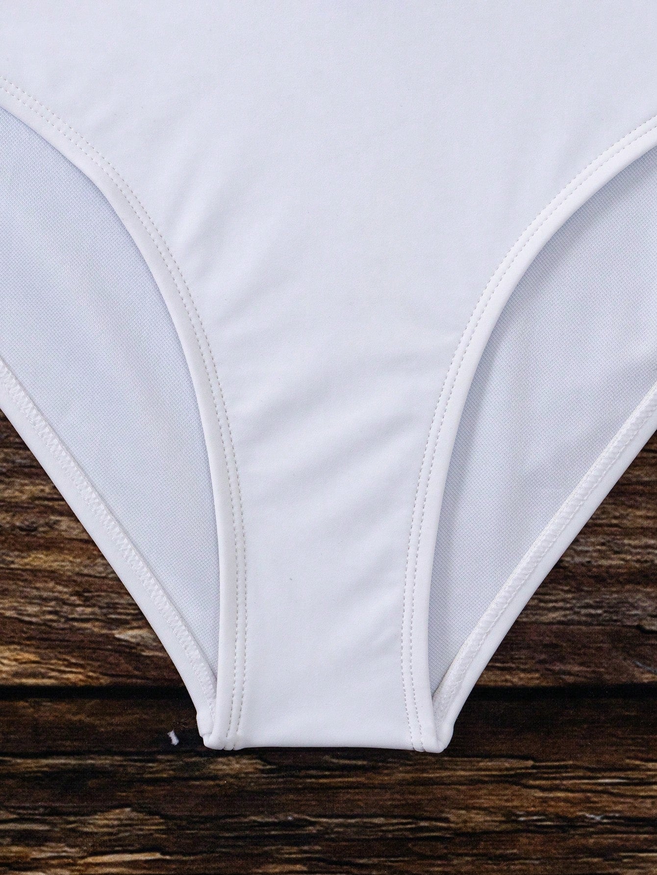 SHEIN Swim Basics Solid Bikini Set Crisscross Tie Back Bra &amp; Overlap High Waisted Bottom 2 Piece Bathing Suit