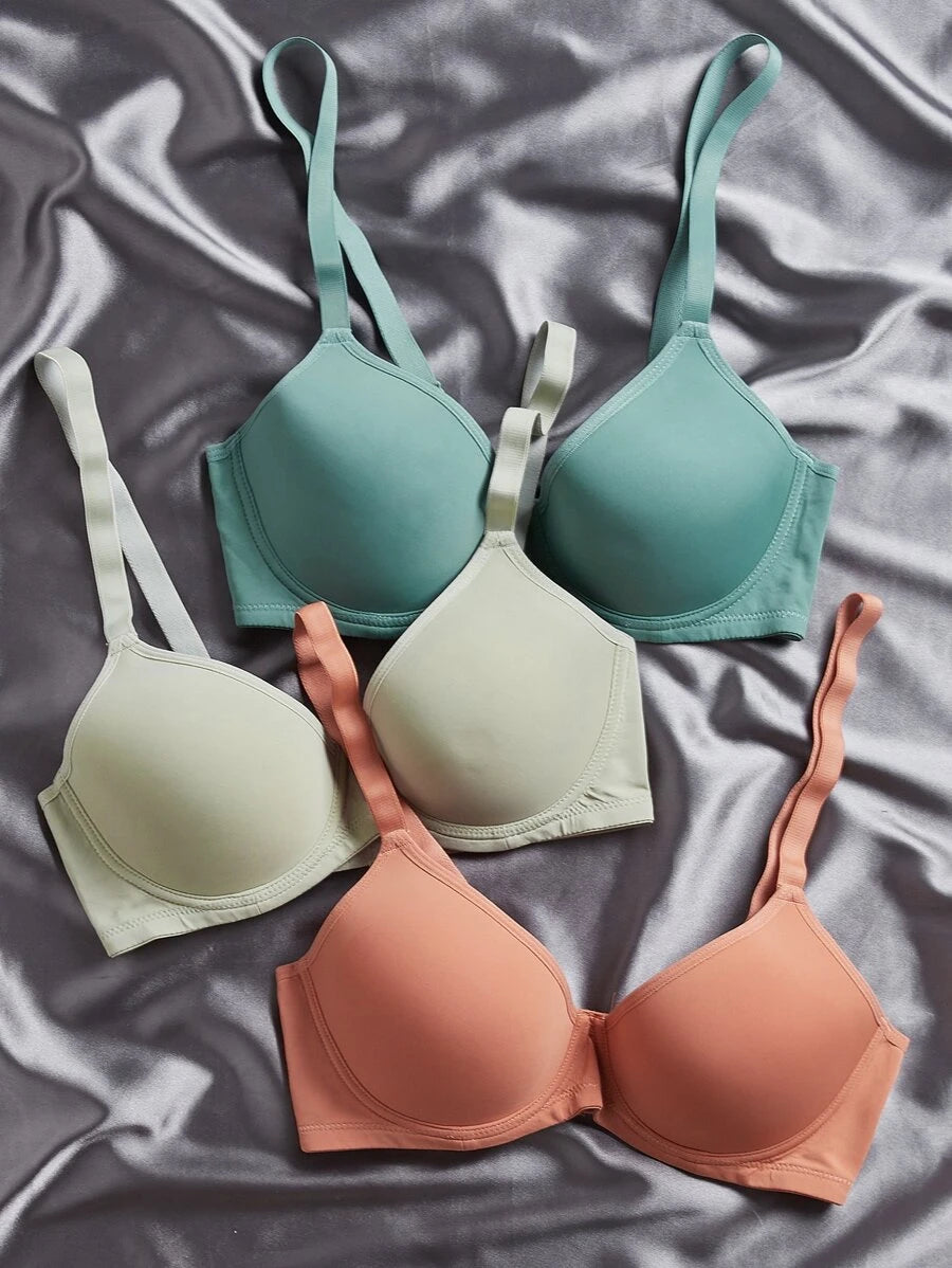 3pack Super Push Up Microfiber Soft Cup Bra Set