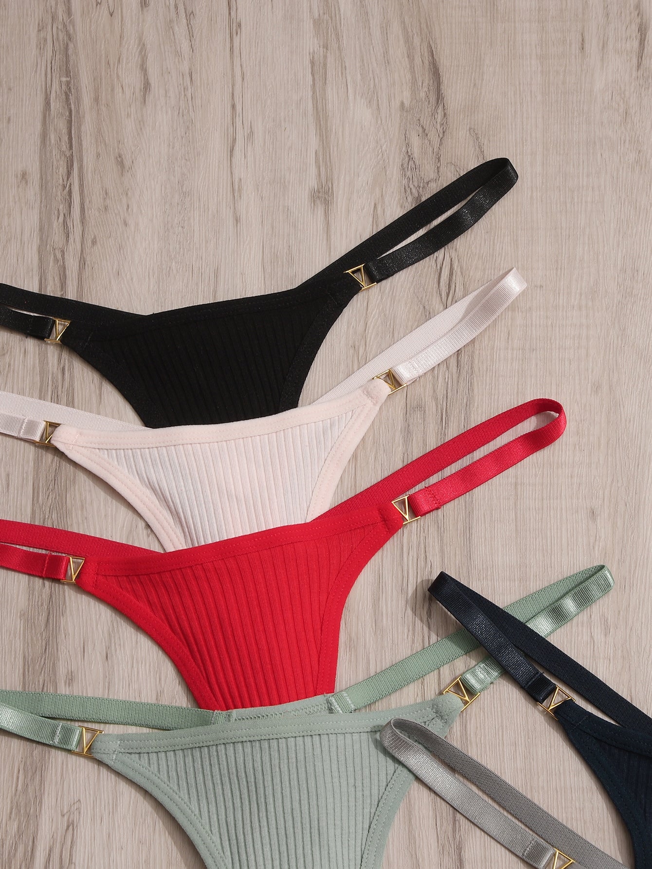 7pack Ribbed Knit Thong