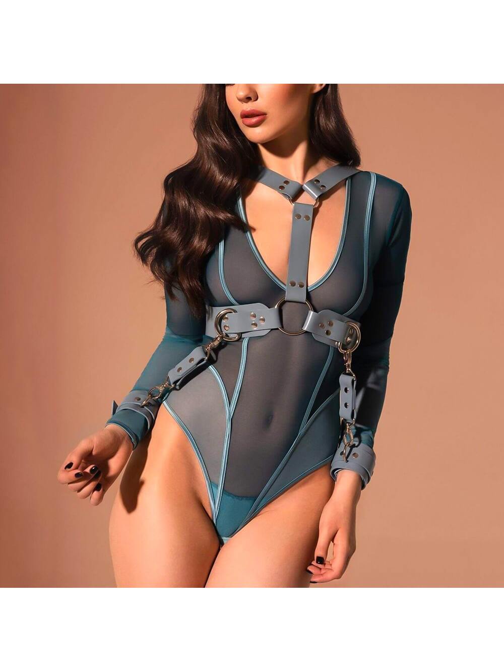 Adult Leather Bondage Suit &amp; Novelty Nightclub Toy Set For Alternative Outfits &amp; Play