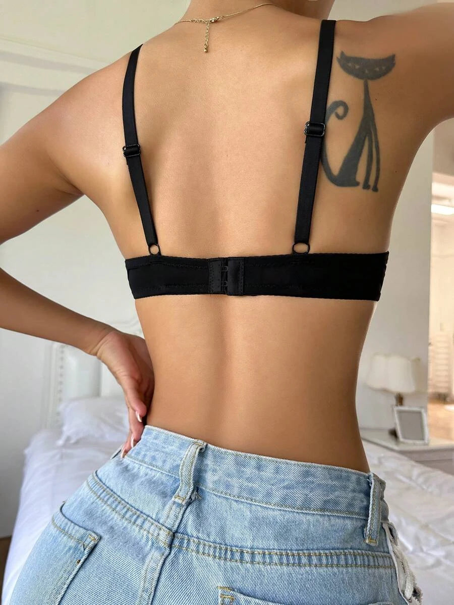 Solid Underwire Push Up Bra