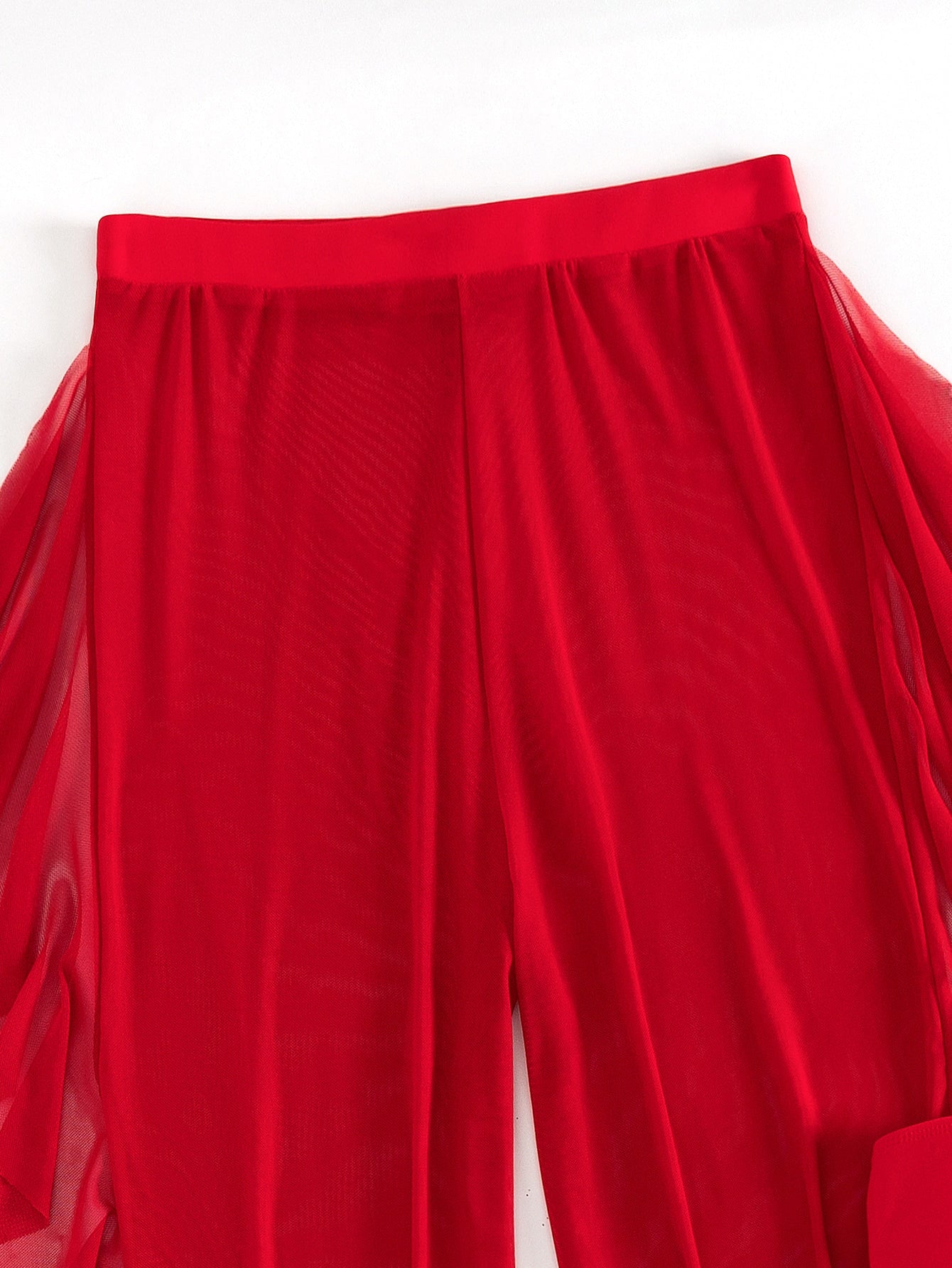 SHEIN Swim SXY Mono Bikini Set Crisscross Halter Wireless Bra Top &amp; High Cut Bikini Bottom &amp; Mesh Cover Up Pants 3 Piece Swimsuit