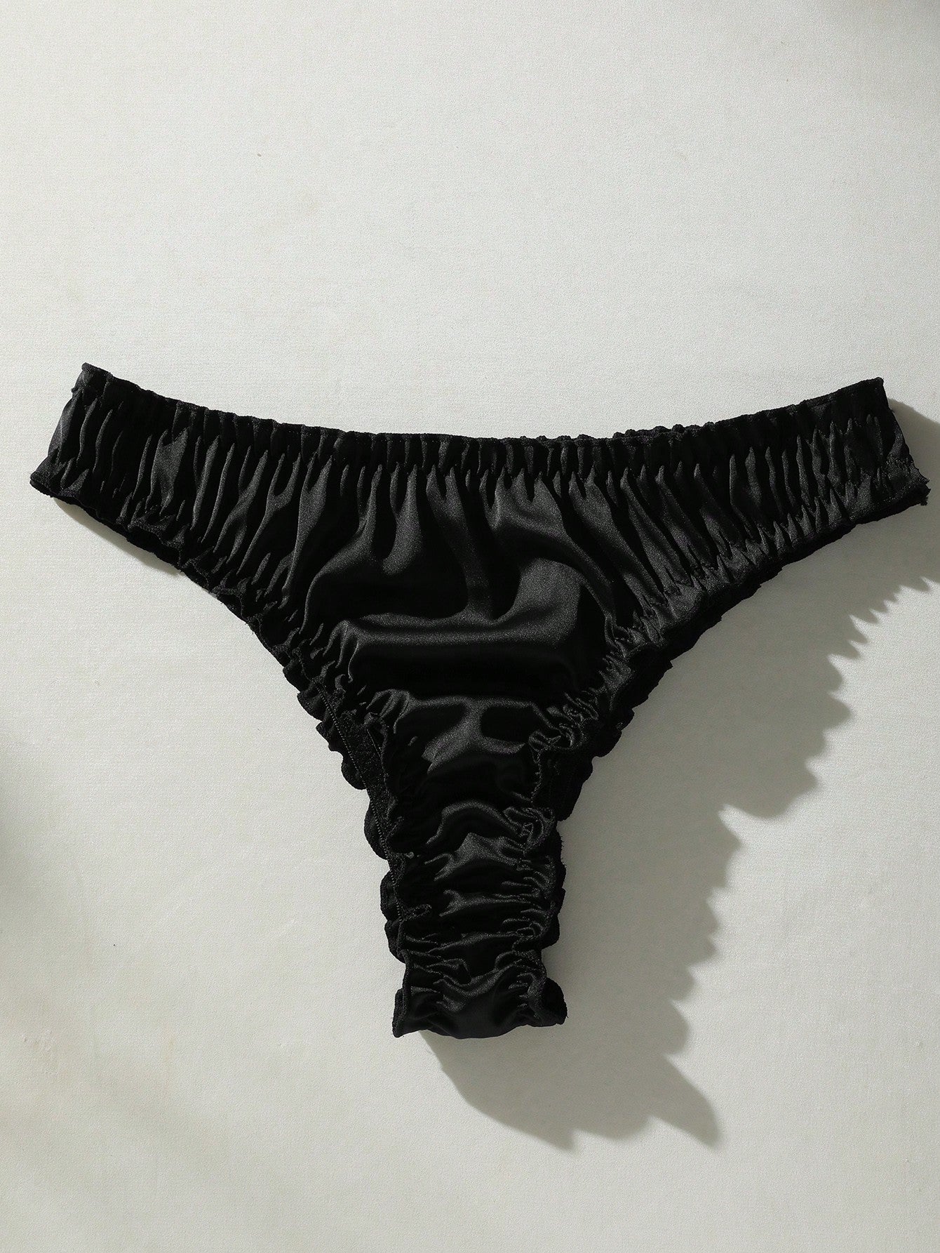 Frill Trim Satin Lingerie Set