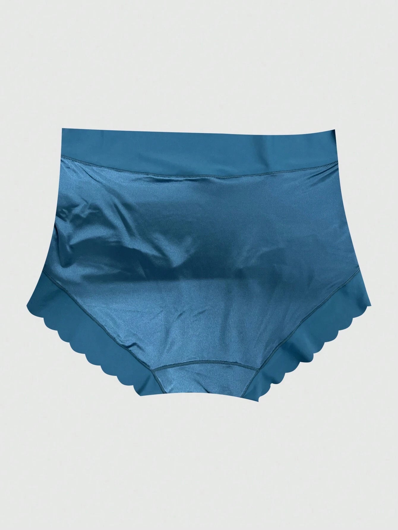 5 Pcs Of Women's Non-Marking Satin Mid-Waist Ruffled Mulberry Silk Bottom Crotch Hip-Lifting Panties