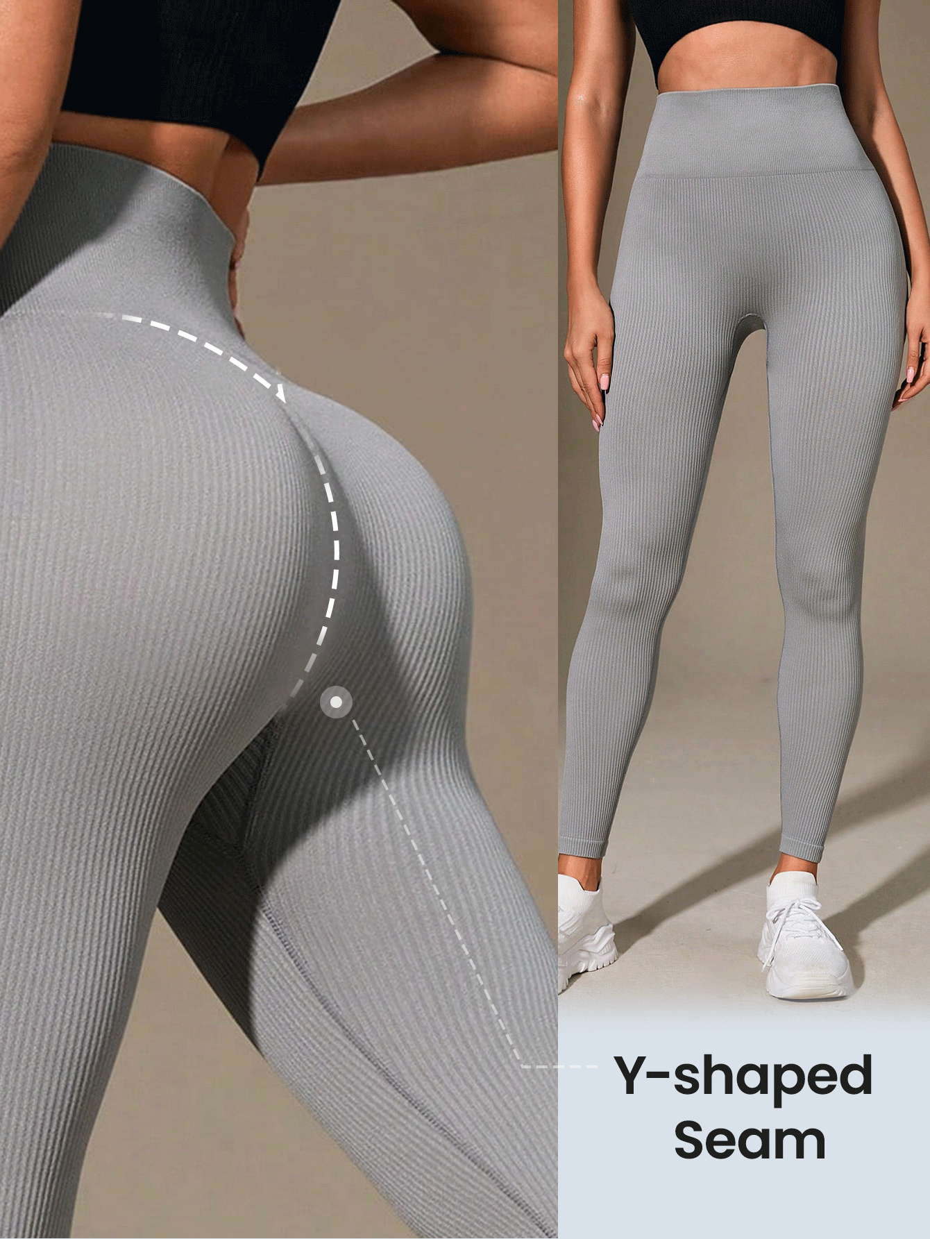 Yoga Basic Solid Wideband Waist Sports Leggings