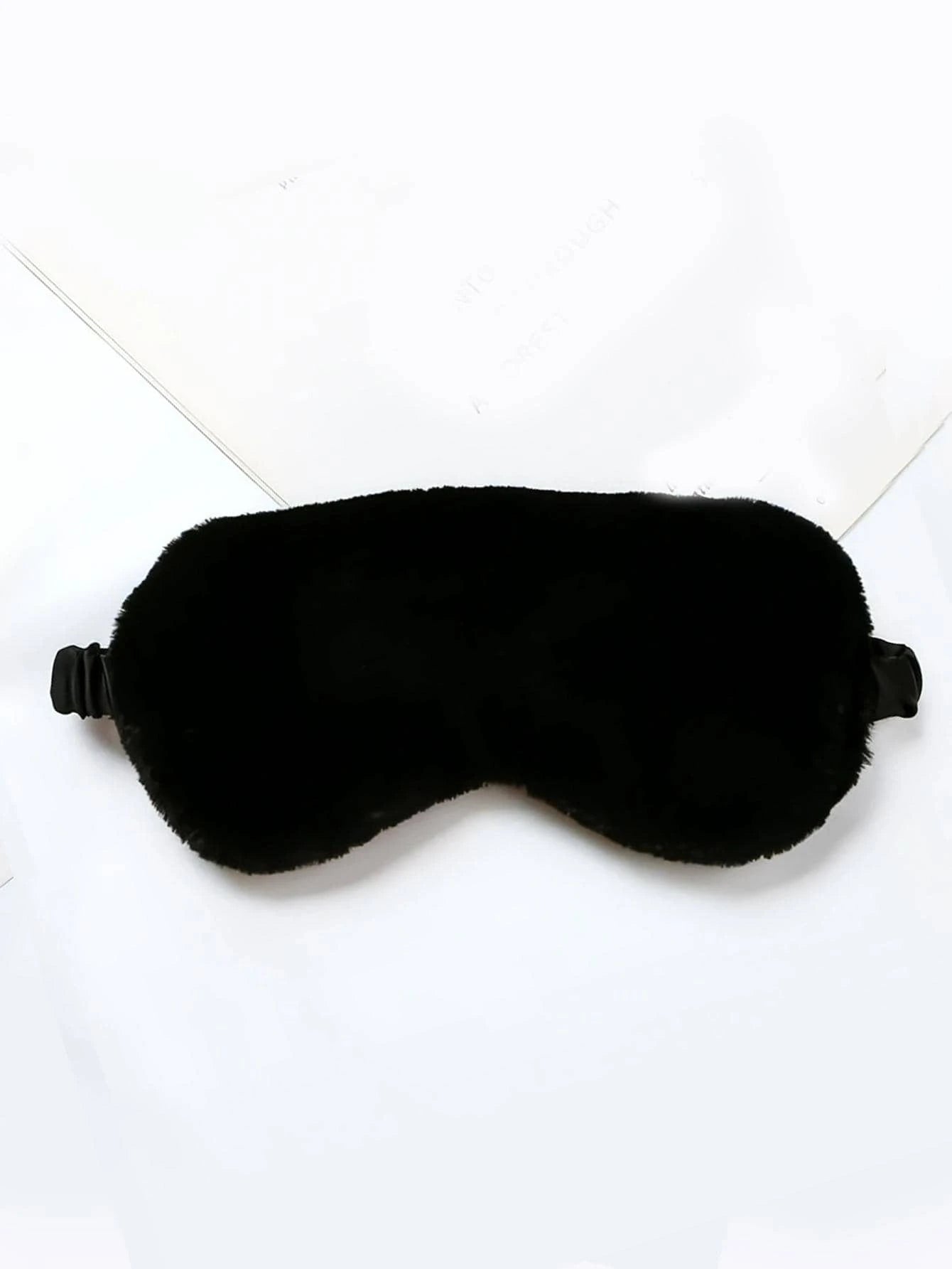 1pc Simple Black Fluffy Soft Eyecover