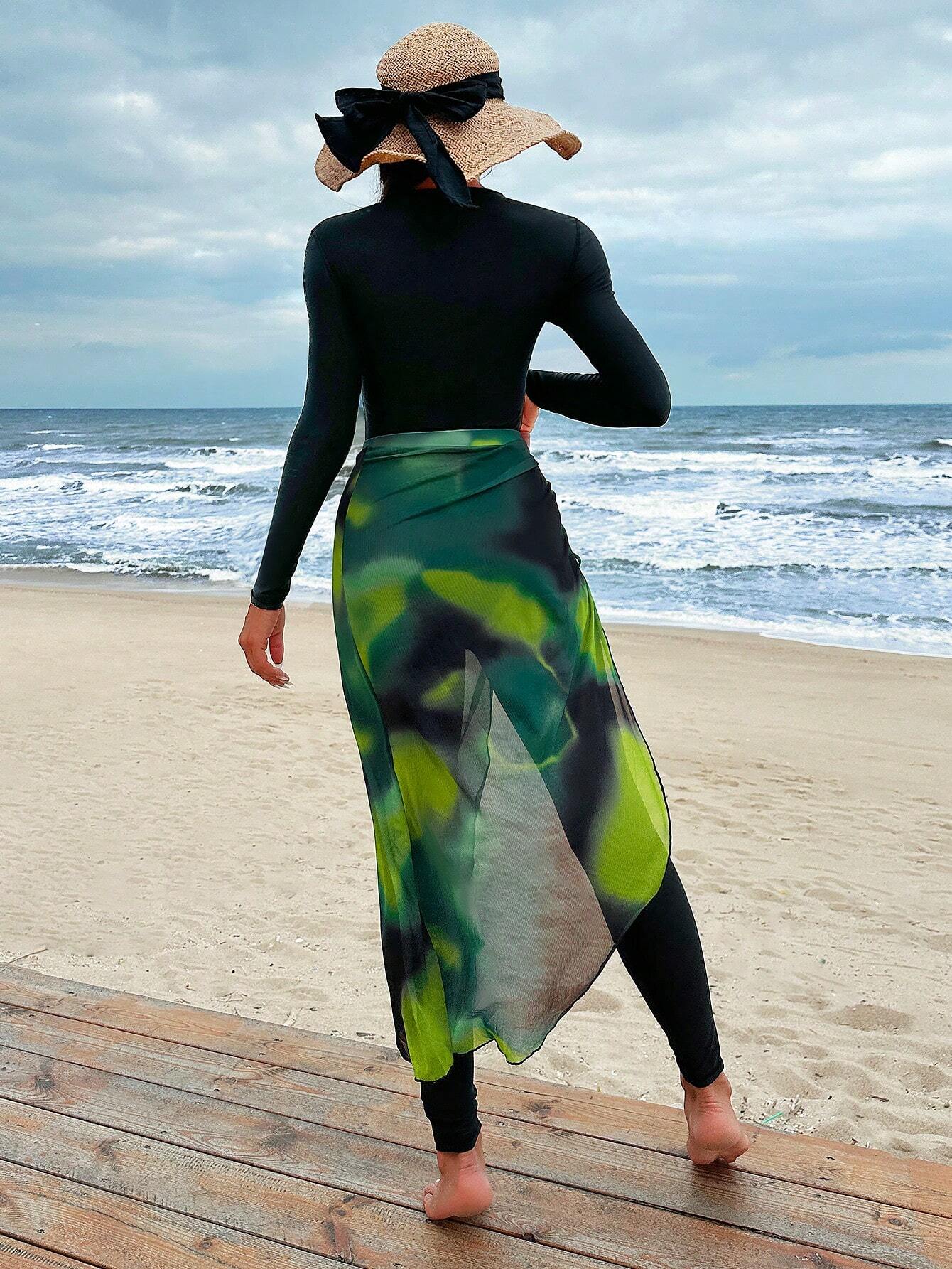 Swim Mulvari Summer Beach Women's One-Piece Swimsuit Set