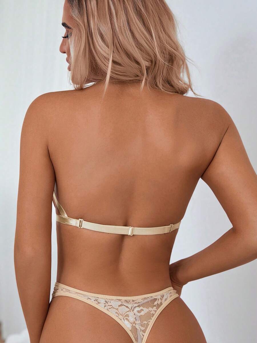 Floral Lace Bandeau Underwire Bra