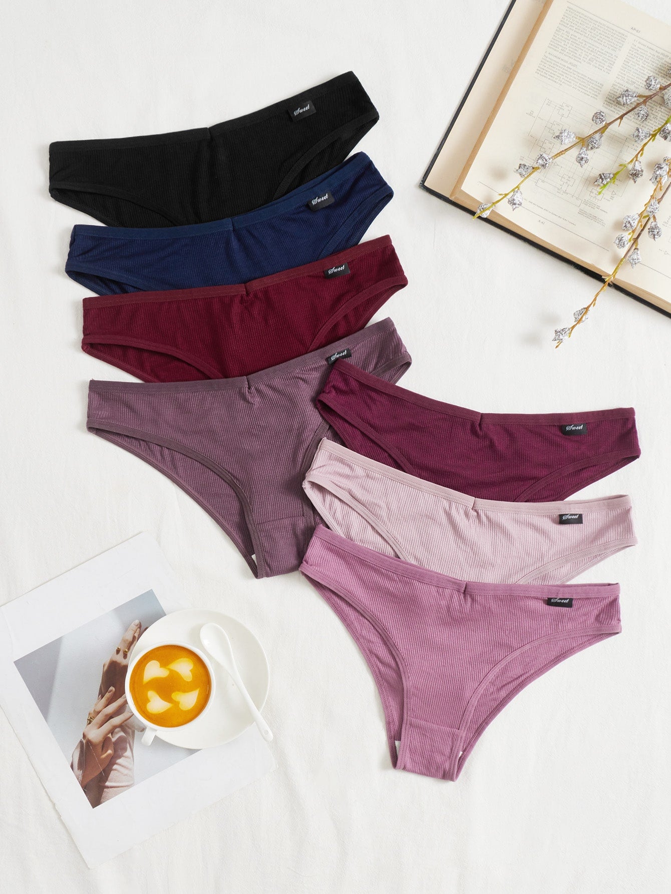 7pack Solid Rib Panty S Multicolor 4