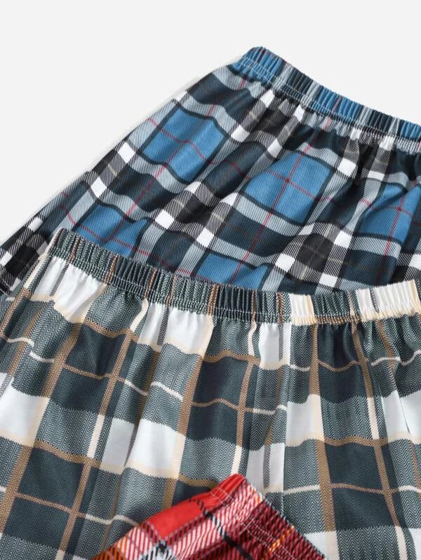 4 Pack Tartan Print Sleep Shorts