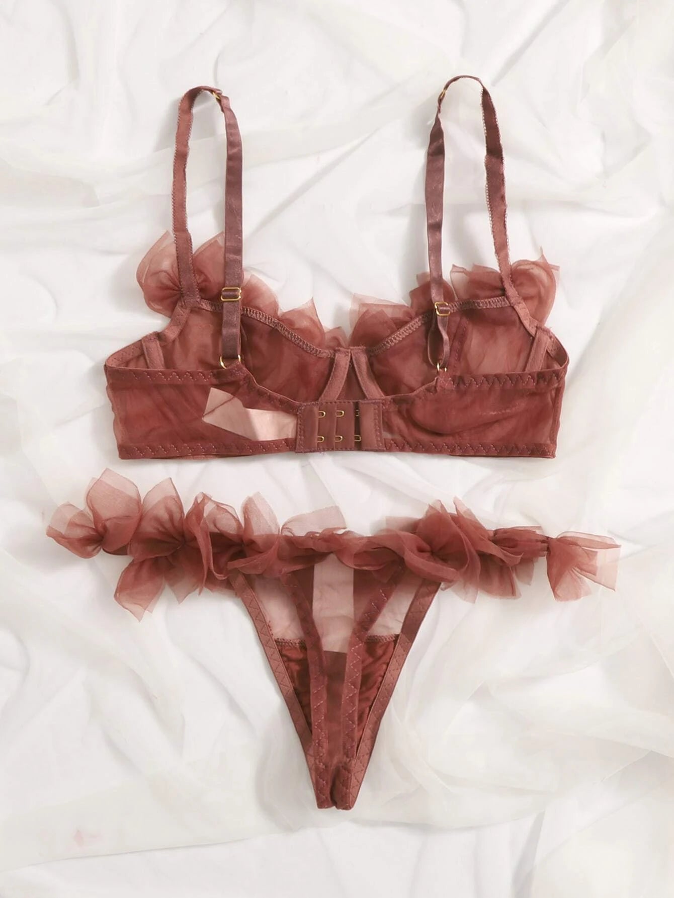 Sheer Mesh Underwire Lingerie Set