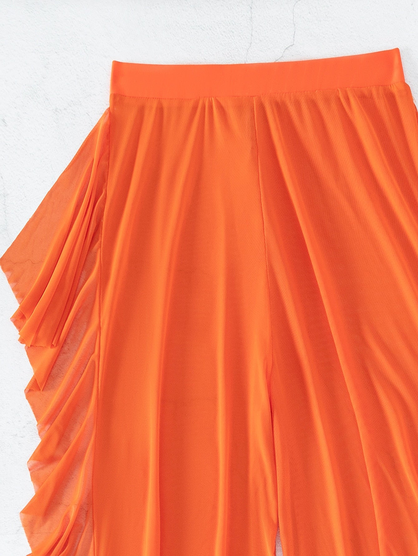 SHEIN Swim SXY Mono Bikini Set Crisscross Halter Wireless Bra Top &amp; High Cut Bikini Bottom &amp; Mesh Cover Up Pants 3 Piece Swimsuit