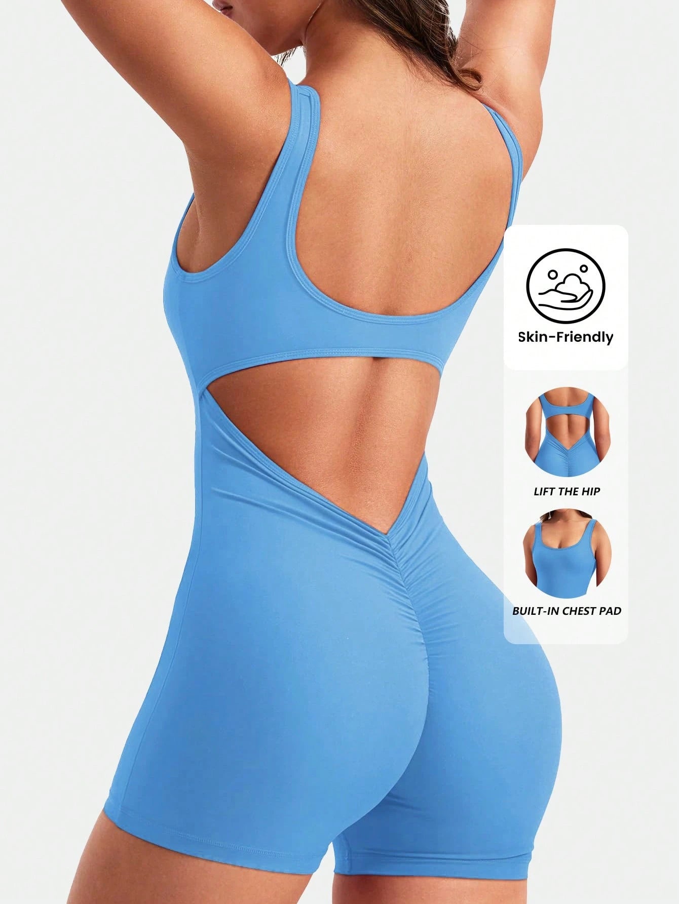 Yoga Basic Solid Sports Romper