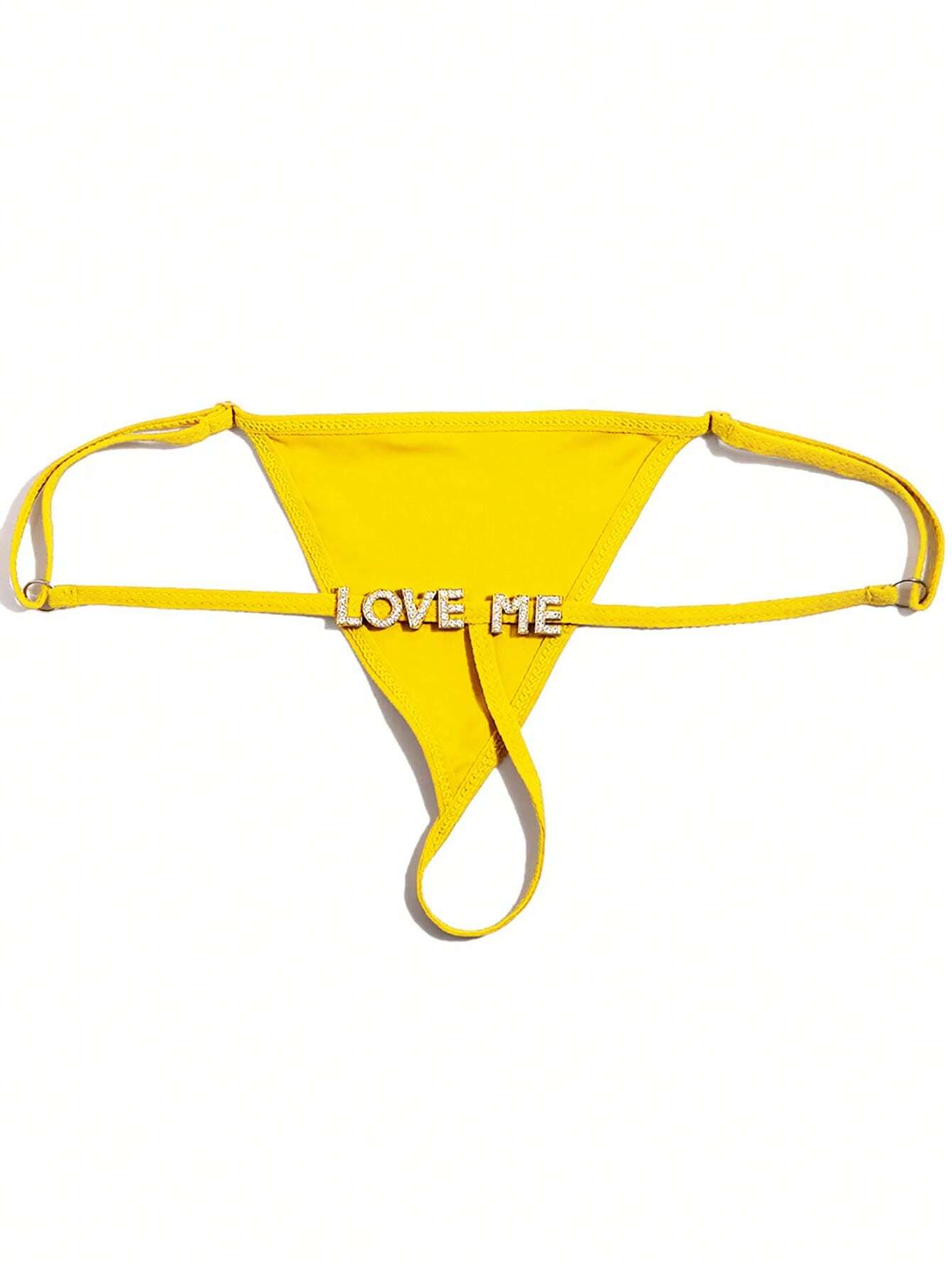 Custom Thong G-Strings With Gold Charms Name Personalized Charm Thong