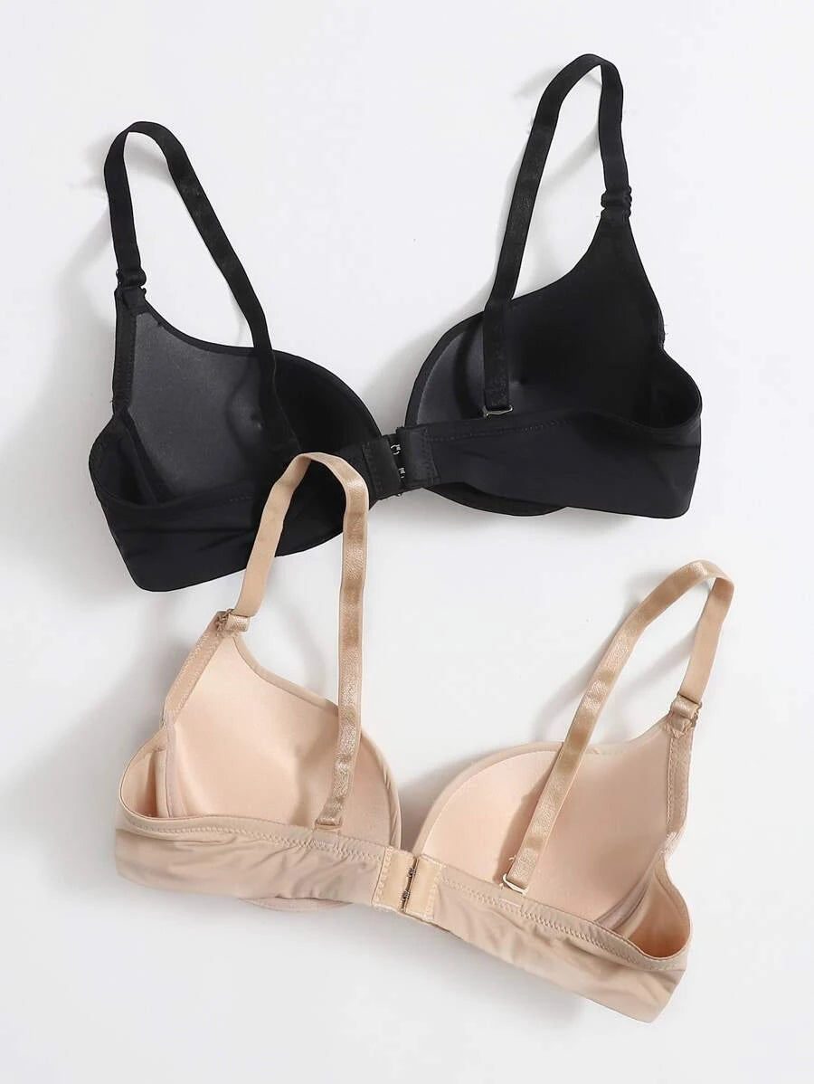 2pack Solid Underwire Bra Set