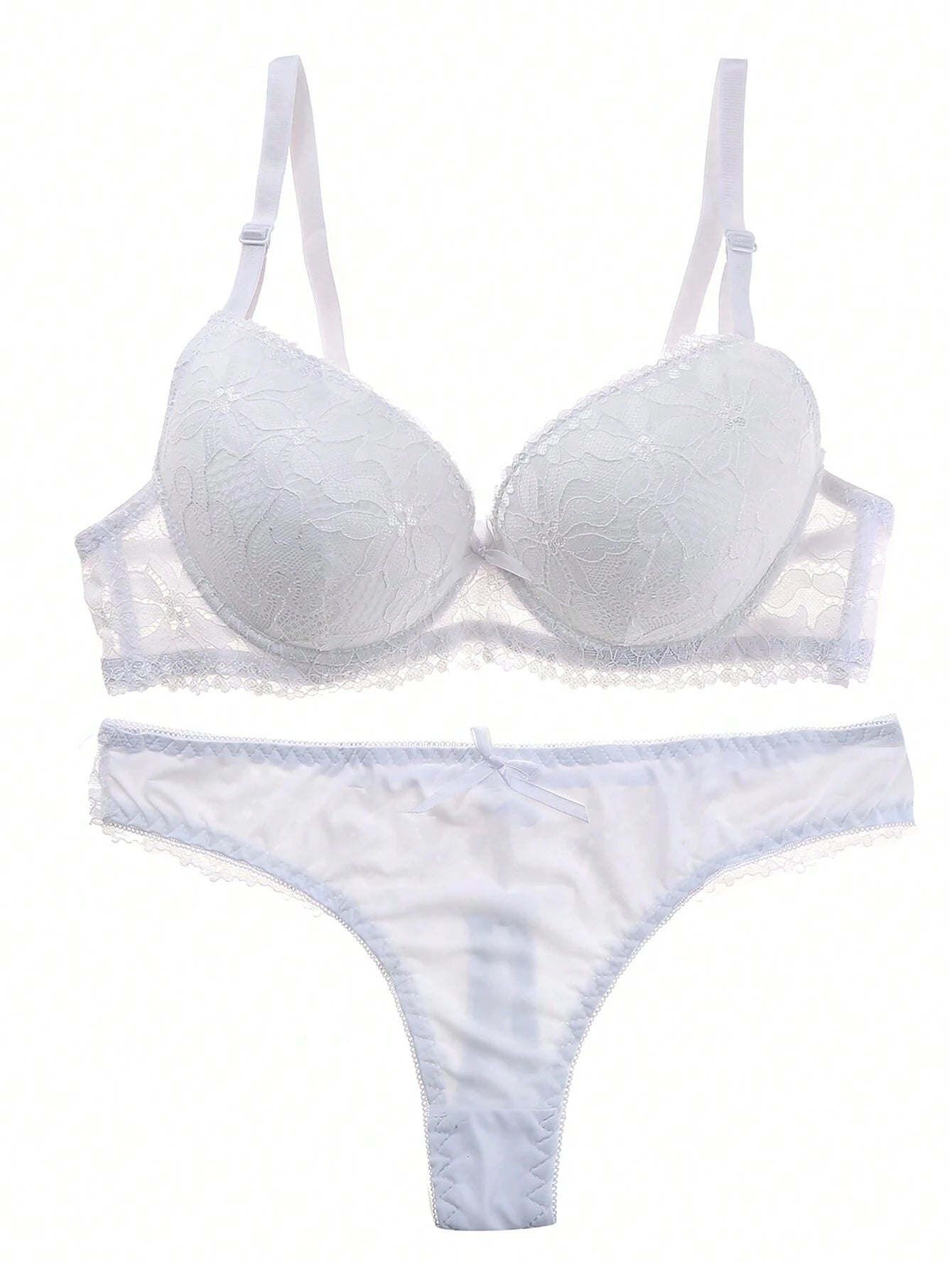 Ladies' Lace Solid Color Bra &amp; Panty Set, Lingerie