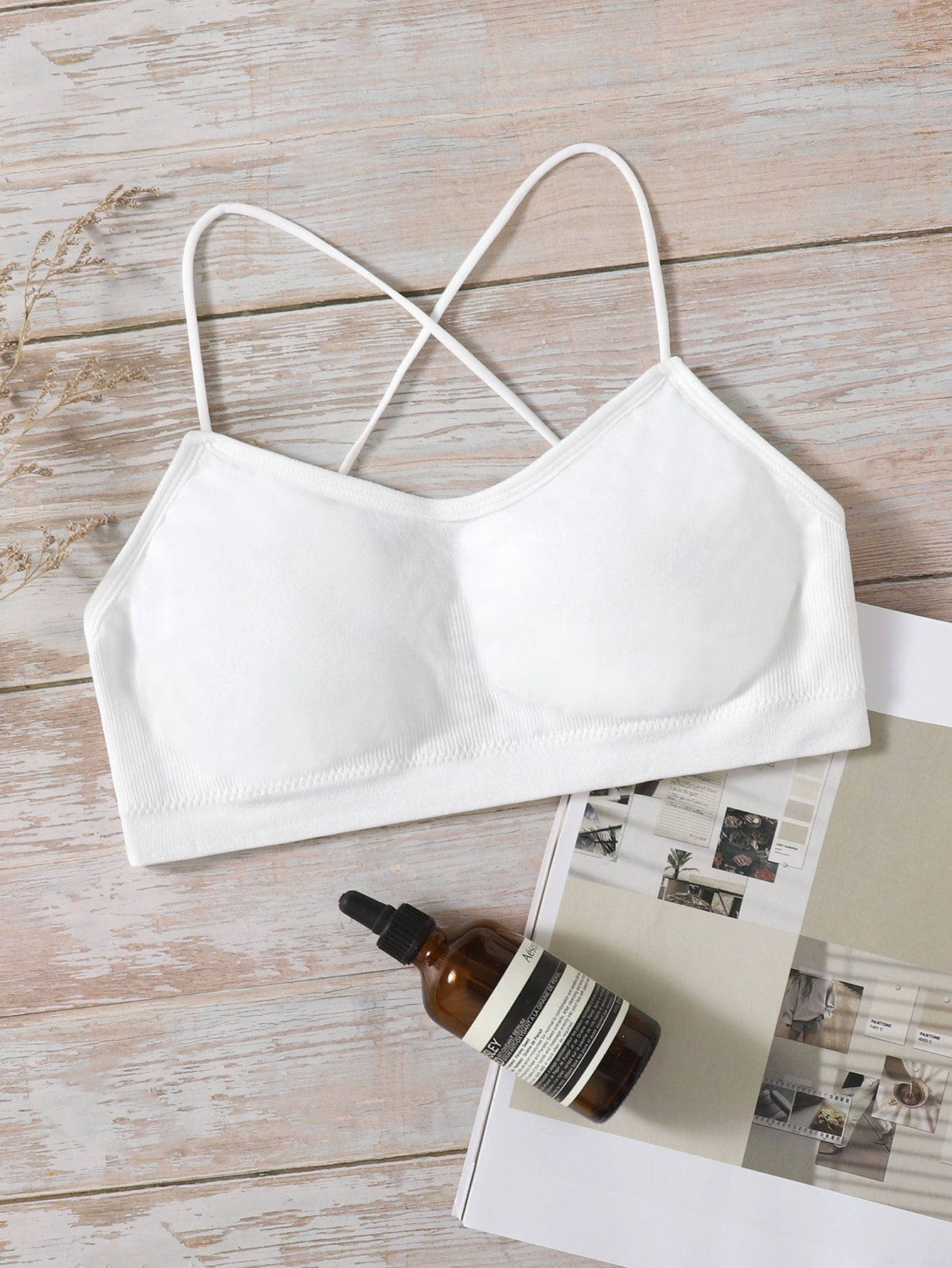 Solid Criss Cross Backless Bralette