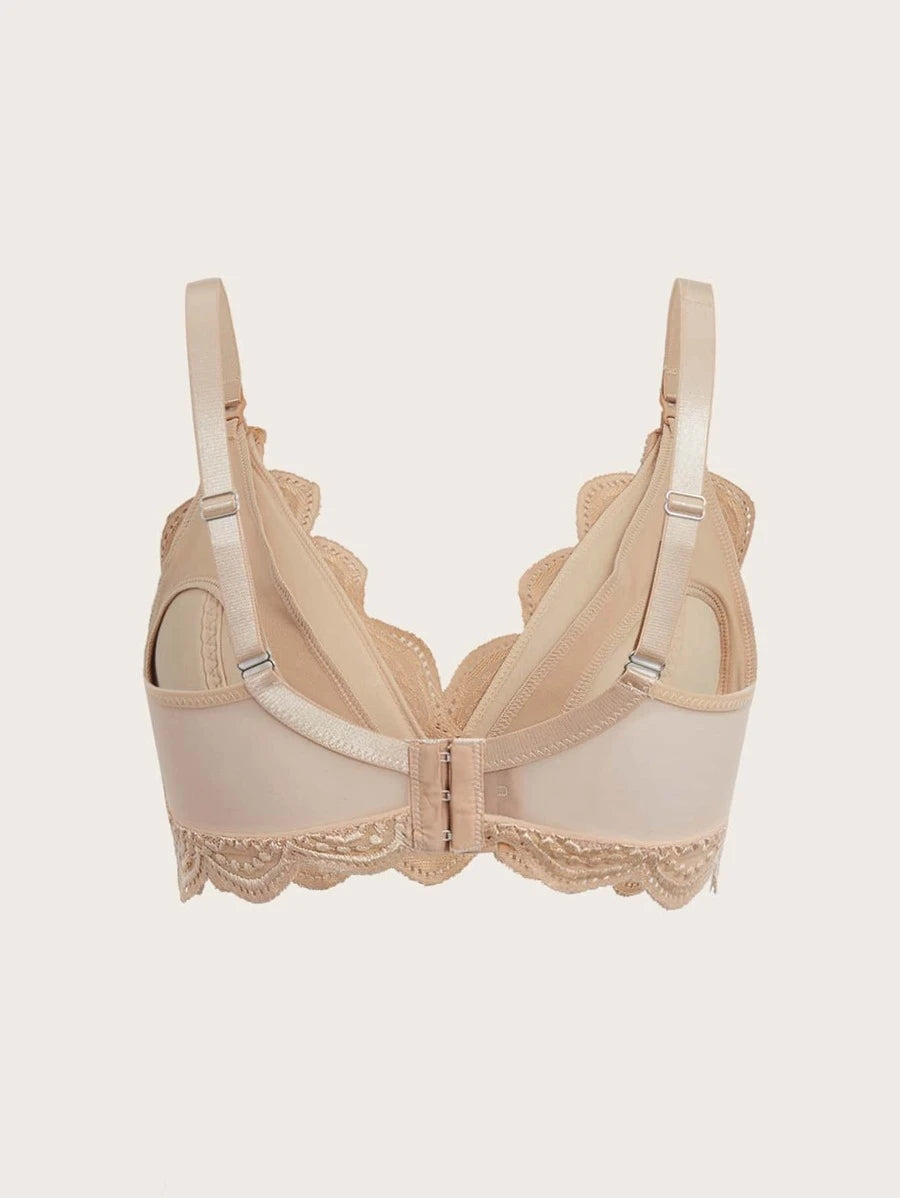 Maternity Scallop Trim Lace Nursing Bra