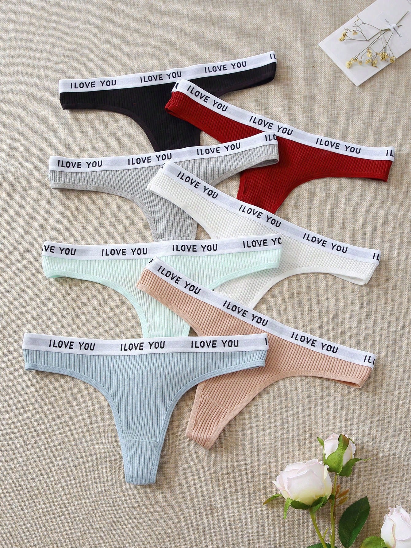 7pack Letter Tape Panty